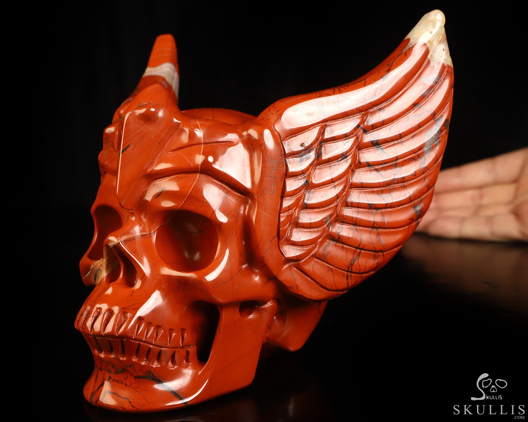 5.8" Red Jasper Hand Carved Guardian Crystal Skull Sculpture, Crystal Healing 5.8" Red Jasper Hand Carved Guardian Crystal Skull Sculpture, Crystal Healing