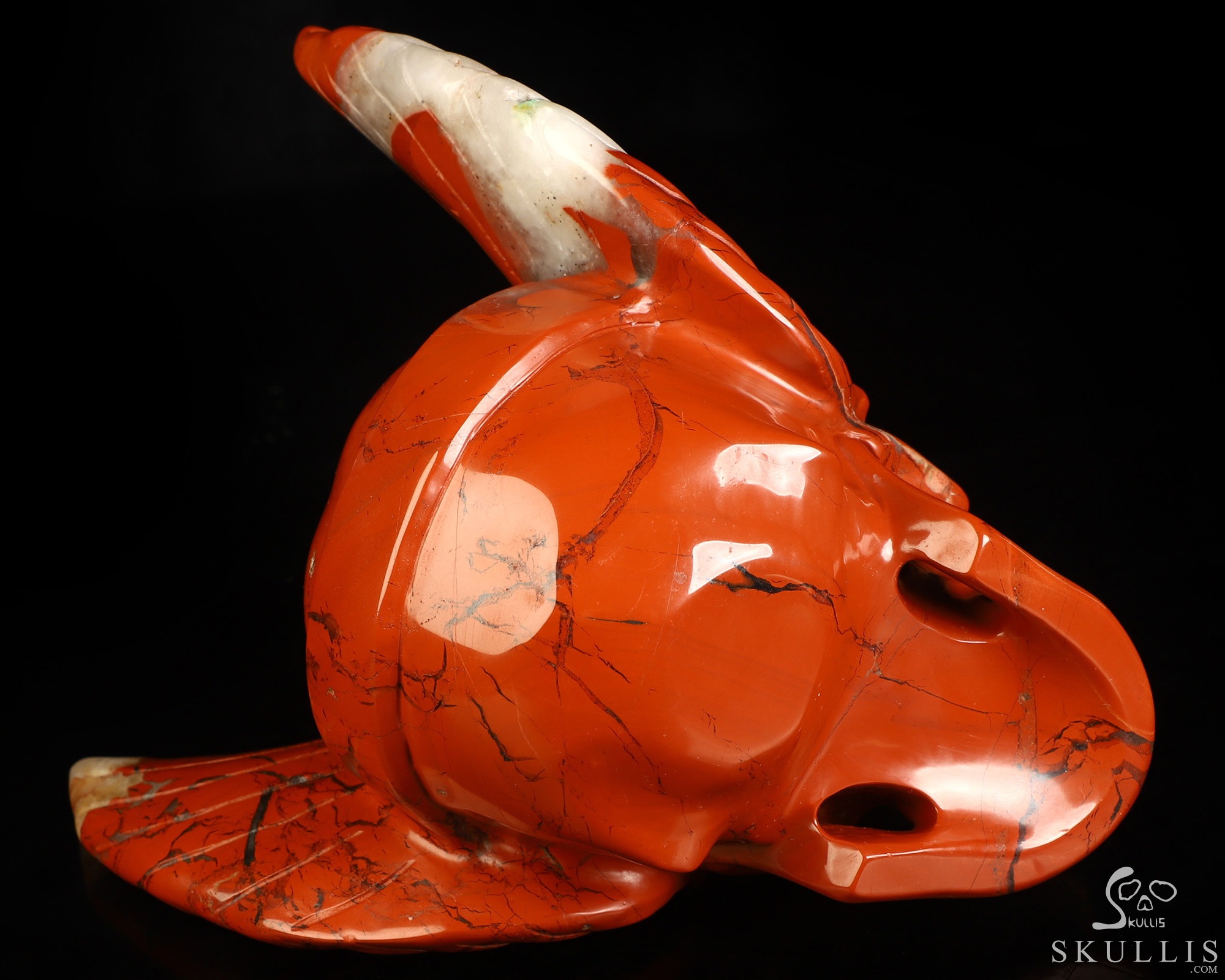 5.8" Red Jasper Hand Carved Guardian Crystal Skull Sculpture, Crystal Healing 5.8" Red Jasper Hand Carved Guardian Crystal Skull Sculpture, Crystal Healing