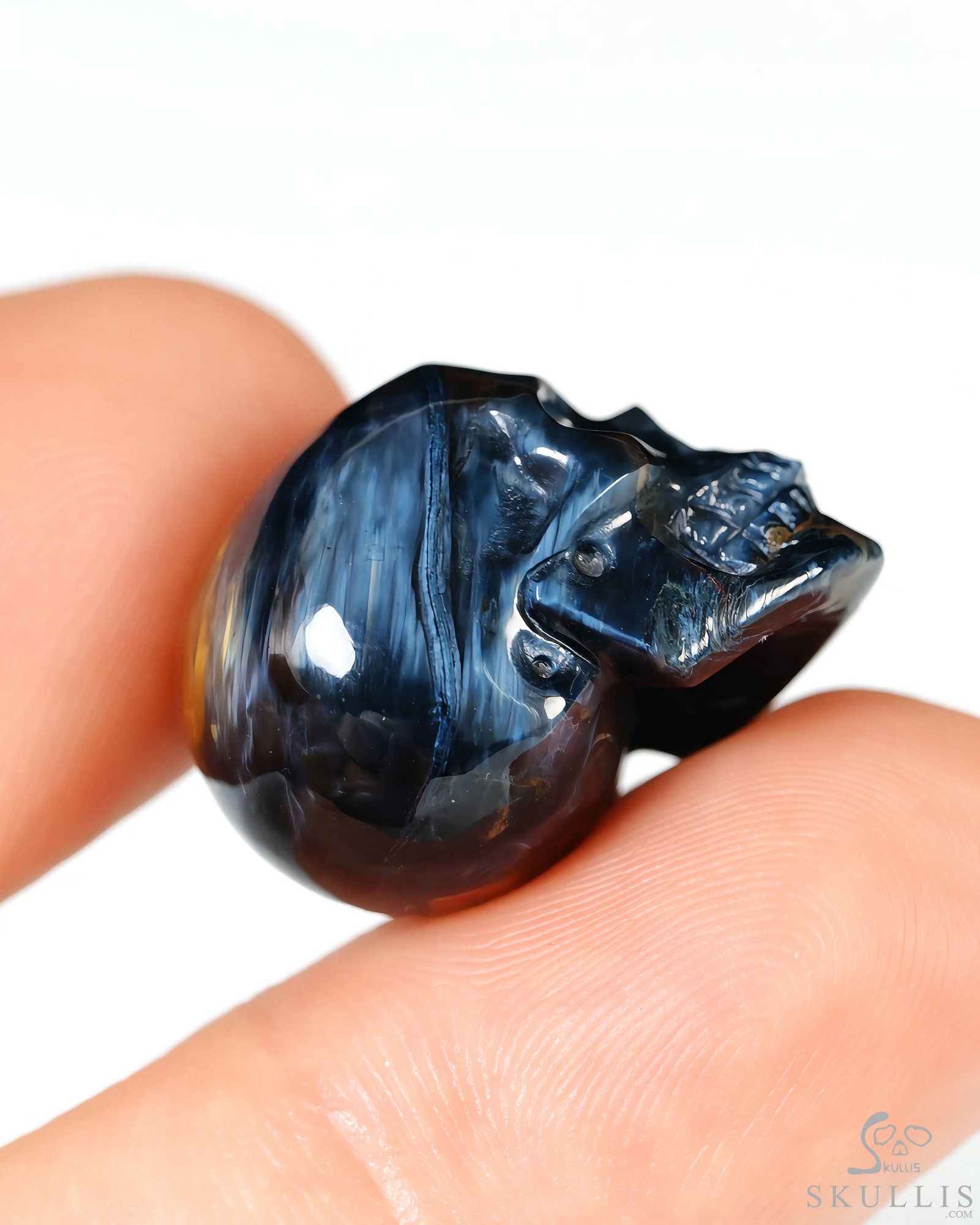 0.8" Pietersite Hand Carved Crystal Skull, Realistic, Crystal Healing 0.8" Pietersite Hand Carved Crystal Skull, Realistic, Crystal Healing