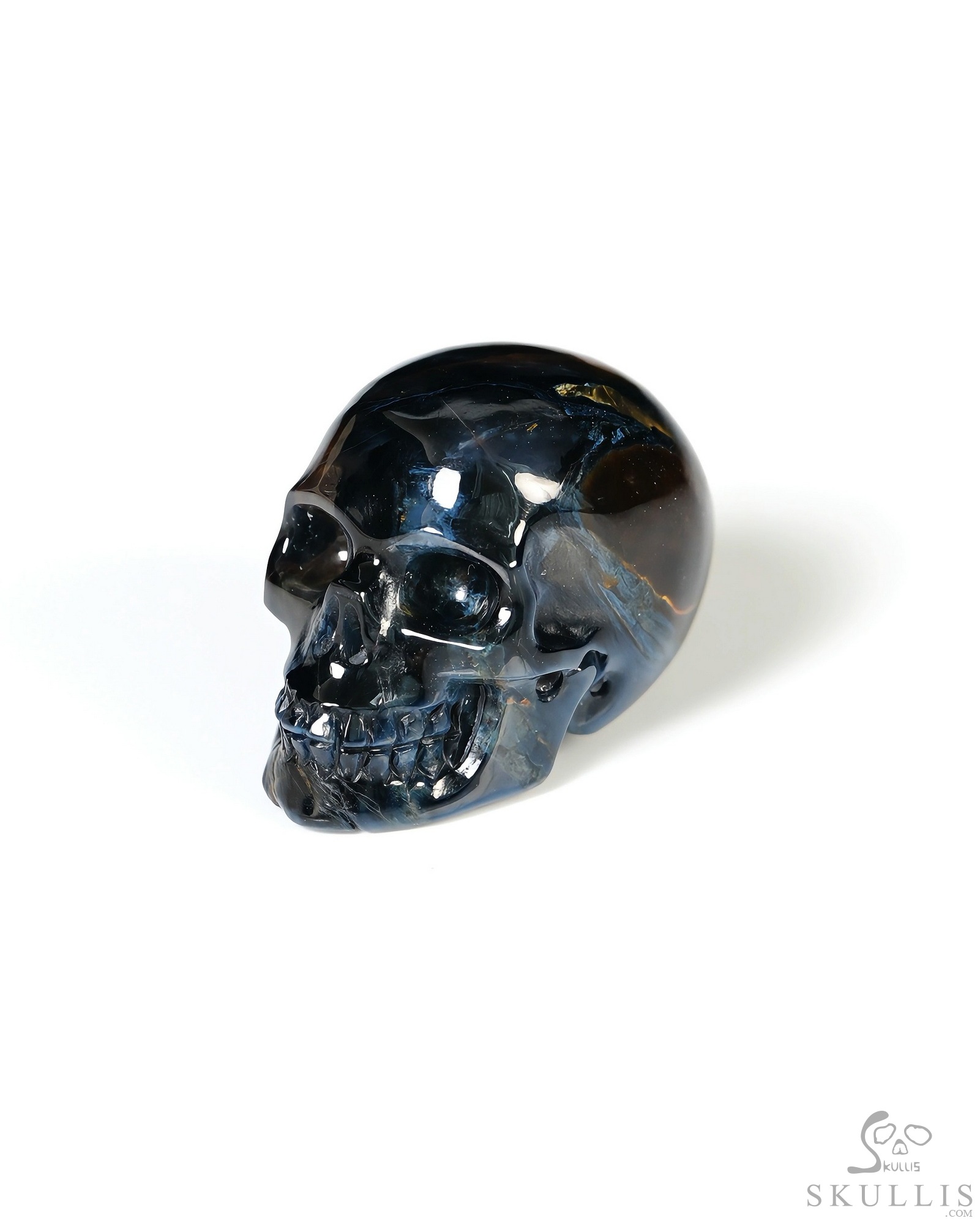 0.8" Pietersite Hand Carved Crystal Skull, Realistic, Crystal Healing 0.8" Pietersite Hand Carved Crystal Skull, Realistic, Crystal Healing