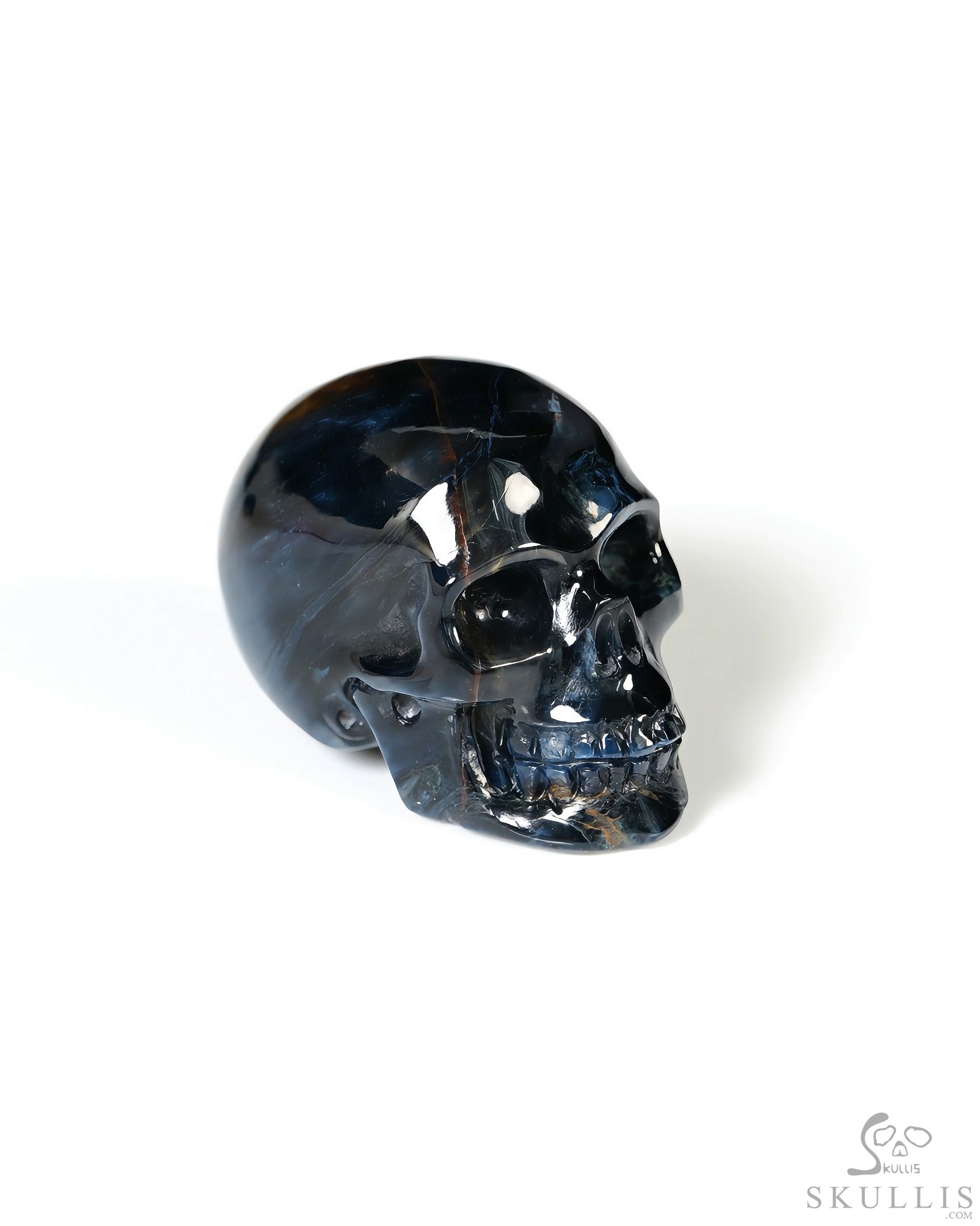 0.8" Pietersite Hand Carved Crystal Skull, Realistic, Crystal Healing 0.8" Pietersite Hand Carved Crystal Skull, Realistic, Crystal Healing