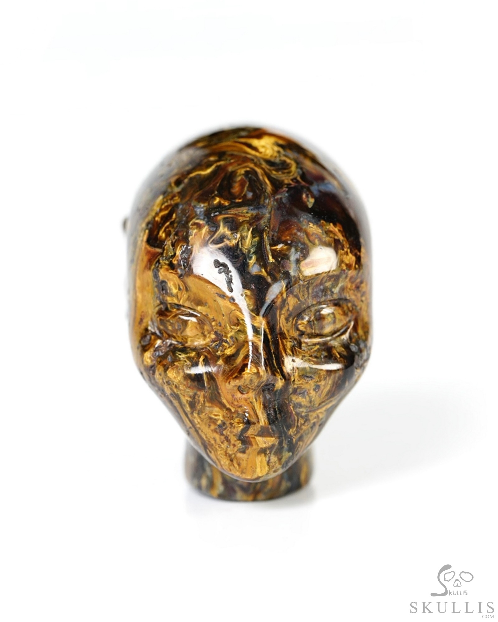 1.1" Pietersite Hand Carved Fairy Elf Alien Crystal Skull Companion Sculpture, Crystal Healing 1.1" Pietersite Hand Carved Fairy Elf Alien Crystal Skull Companion Sculpture, Crystal Healing