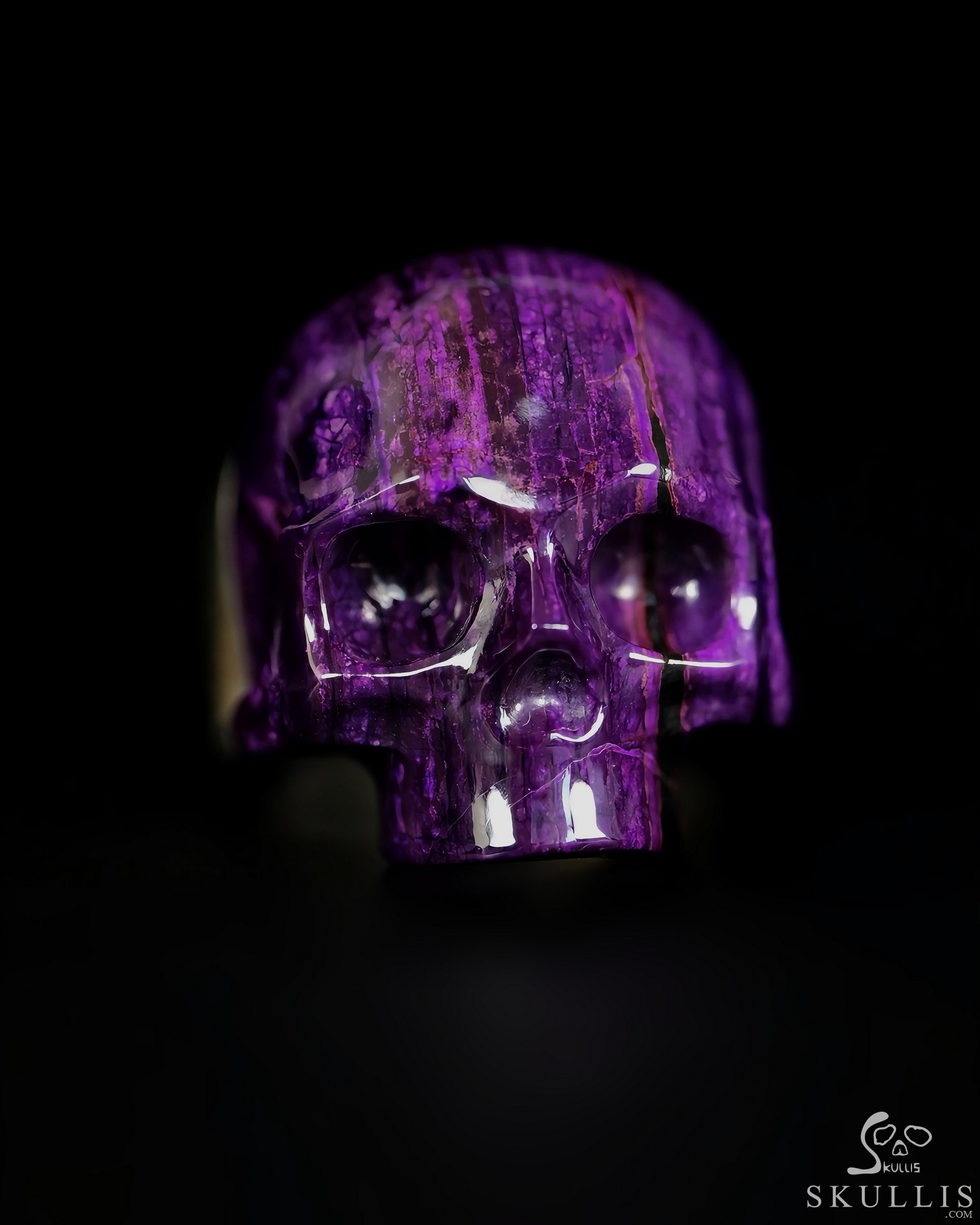 Skullis Signature Gemstone Sugilite Hand Carved Crystal Skull Ring, US size 10, Crystal Healing Skull Jewelry, for Women & Men Skullis Signature Gemstone Sugilite Hand Carved Crystal Skull Ring, US size 10, Crystal Healing Skull Jewelry, for Women & Men