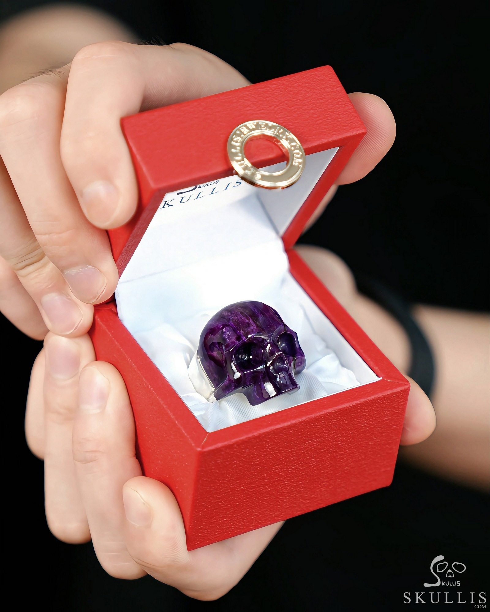 Skullis Signature Gemstone Sugilite Hand Carved Crystal Skull Ring, US size 10, Crystal Healing Skull Jewelry, for Women & Men Skullis Signature Gemstone Sugilite Hand Carved Crystal Skull Ring, US size 10, Crystal Healing Skull Jewelry, for Women & Men