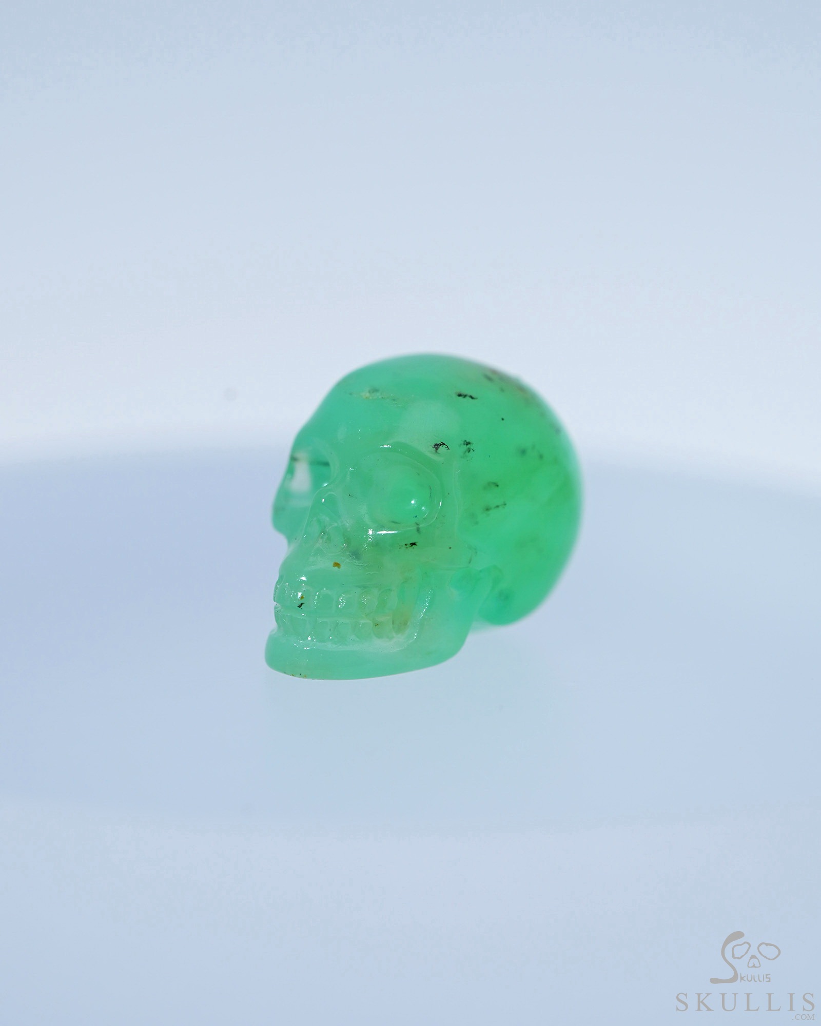 0.5" Chrysoprase Hand Carved Crystal Skull, Realistic, Crystal Healing 0.5" Chrysoprase Hand Carved Crystal Skull, Realistic, Crystal Healing