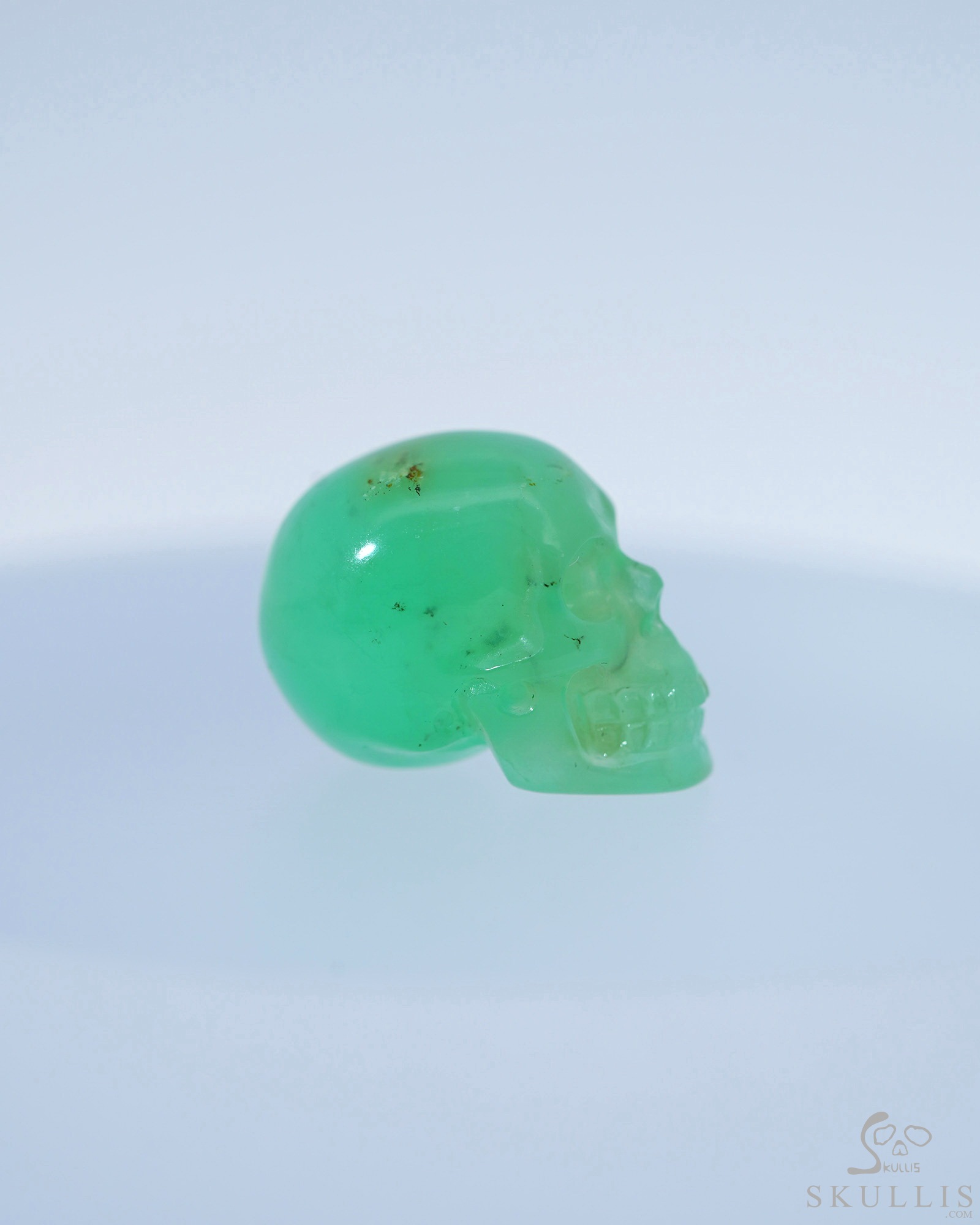0.5" Chrysoprase Hand Carved Crystal Skull, Realistic, Crystal Healing 0.5" Chrysoprase Hand Carved Crystal Skull, Realistic, Crystal Healing