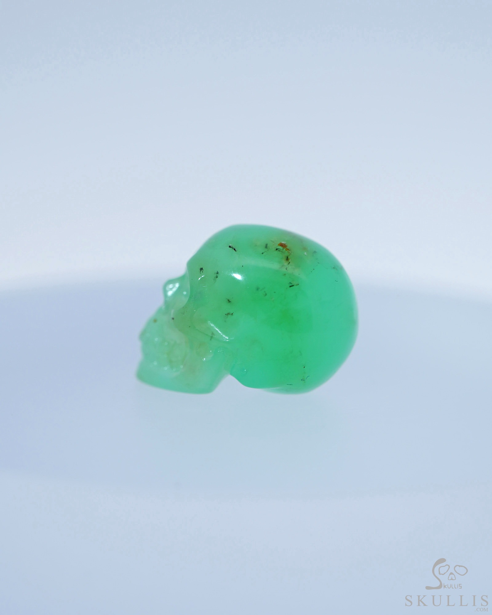 0.5" Chrysoprase Hand Carved Crystal Skull, Realistic, Crystal Healing 0.5" Chrysoprase Hand Carved Crystal Skull, Realistic, Crystal Healing