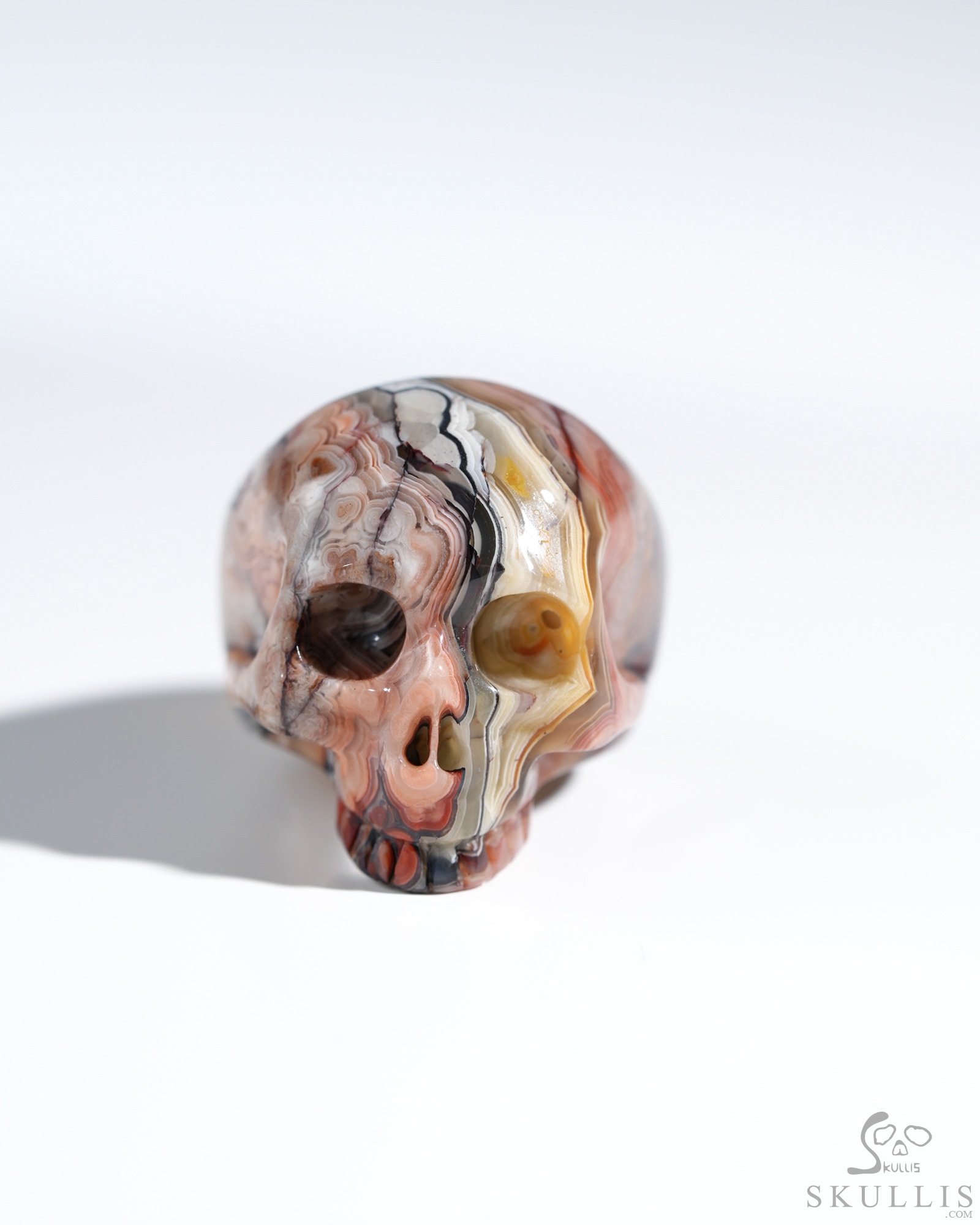 US Size 7# Gemstone Red Crazy Lace Agate Hand Carved Crystal Skull Ring, Skull Jewelry US Size 7# Gemstone Red Crazy Lace Agate Hand Carved Crystal Skull Ring, Skull Jewelry