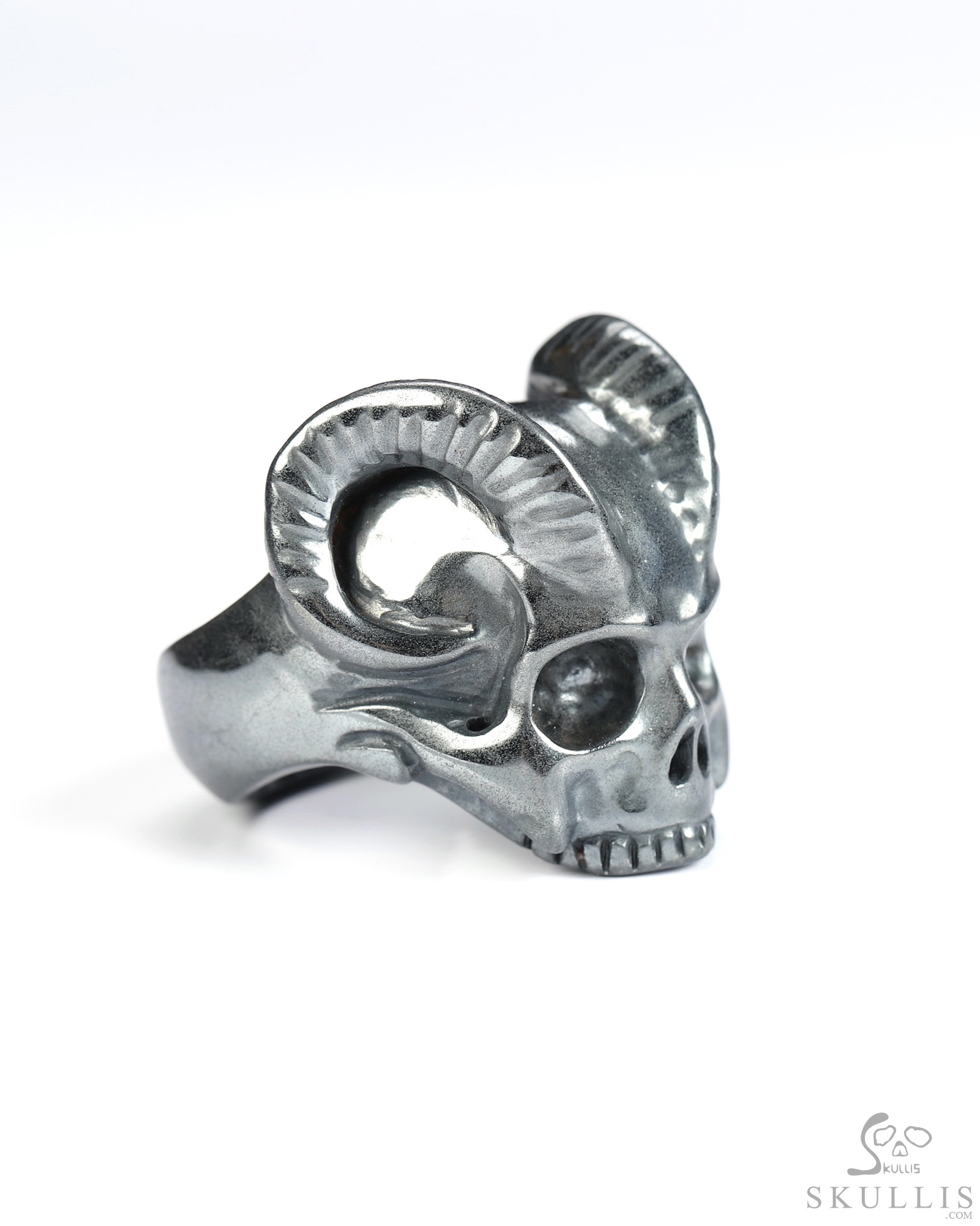 US Size 9# Hematite Hand Carved Crystal Skull Ring, Skull Jewelry US Size 9# Hematite Hand Carved Crystal Skull Ring, Skull Jewelry