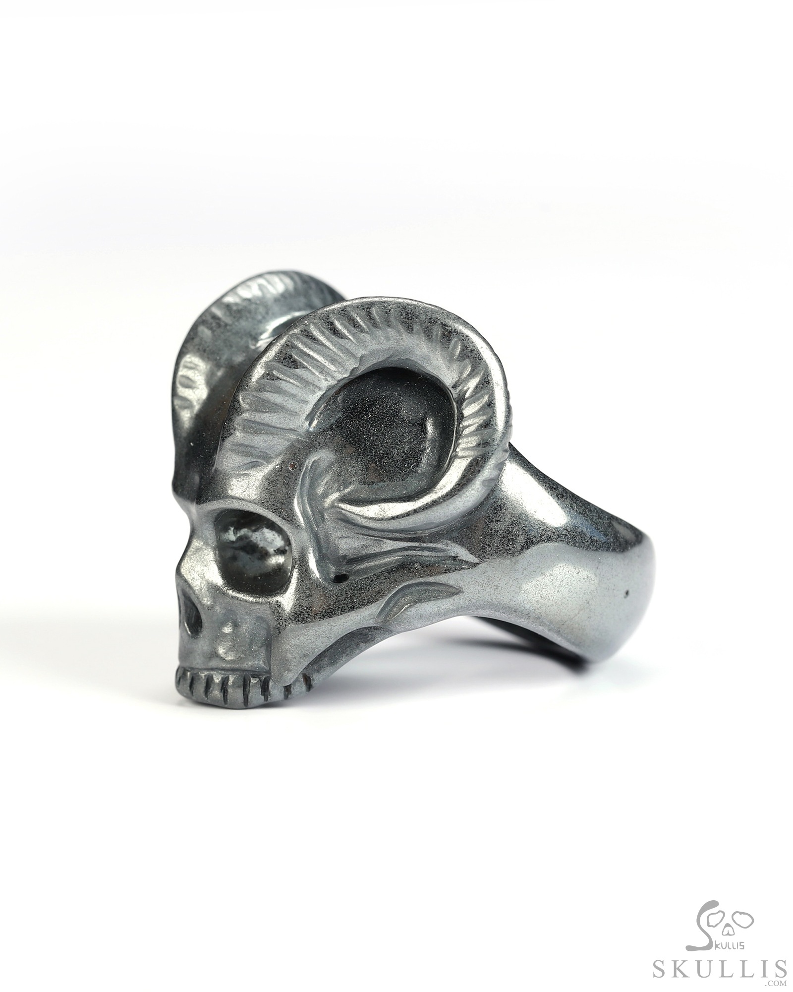 US Size 9# Hematite Hand Carved Crystal Skull Ring, Skull Jewelry US Size 9# Hematite Hand Carved Crystal Skull Ring, Skull Jewelry