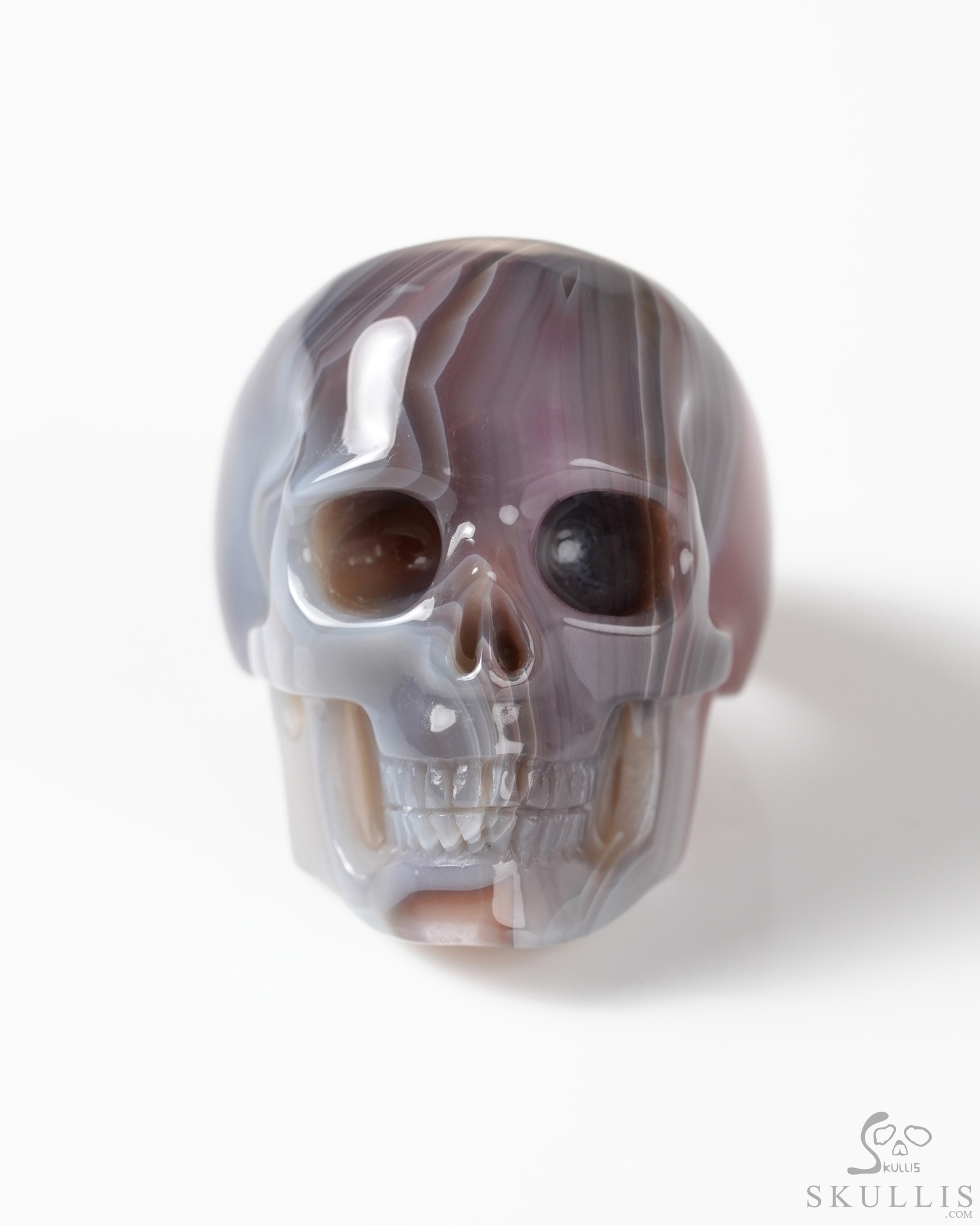 US Size 9# Gemstone Mozambique Agate Hand Carved Crystal Skull Ring, Skull Jewelry US Size 9# Gemstone Mozambique Agate Hand Carved Crystal Skull Ring, Skull Jewelry