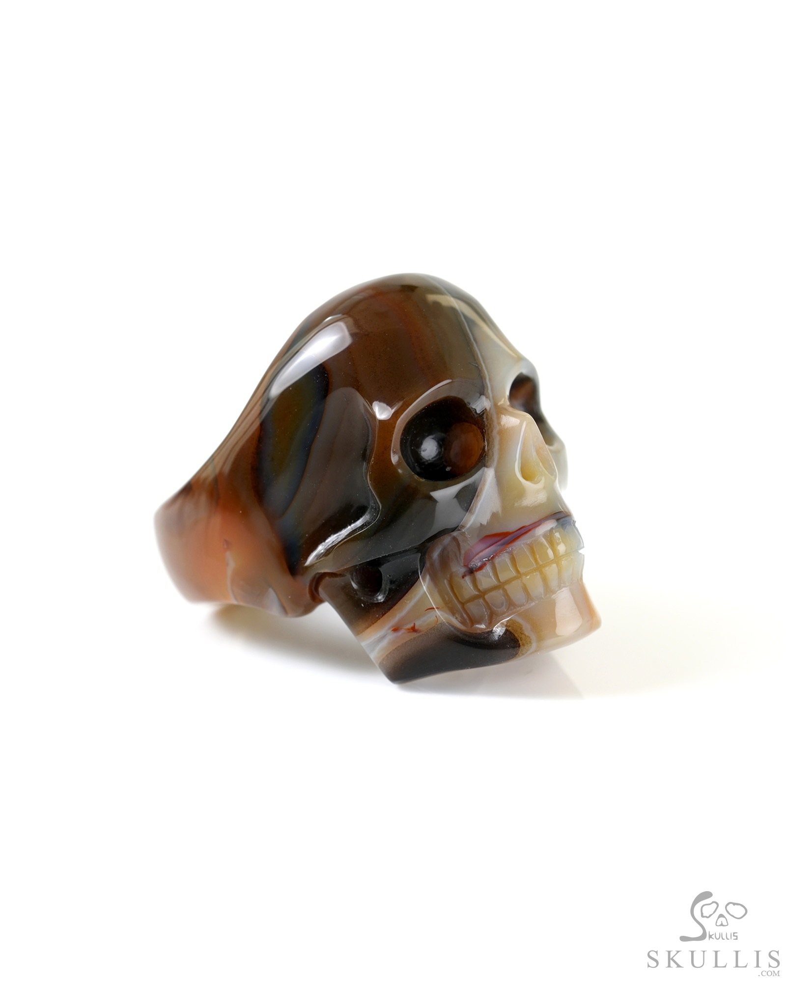 The Poetic Dreamer - US size 9.5 Agate Hand Carved Crystal Skull Ring, Crystal Healing Skull Jewelry, for Women & Men The Poetic Dreamer - US size 9.5 Agate Hand Carved Crystal Skull Ring, Crystal Healing Skull Jewelry, for Women & Men