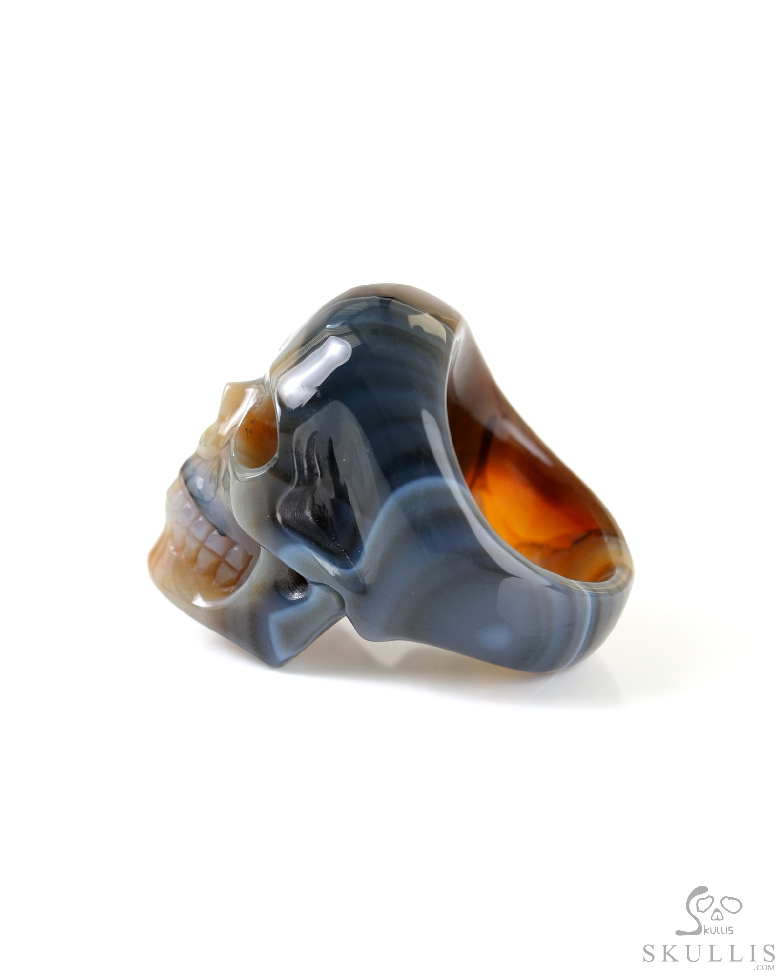 The Poetic Dreamer - US size 9.5 Agate Hand Carved Crystal Skull Ring, Crystal Healing Skull Jewelry, for Women & Men The Poetic Dreamer - US size 9.5 Agate Hand Carved Crystal Skull Ring, Crystal Healing Skull Jewelry, for Women & Men