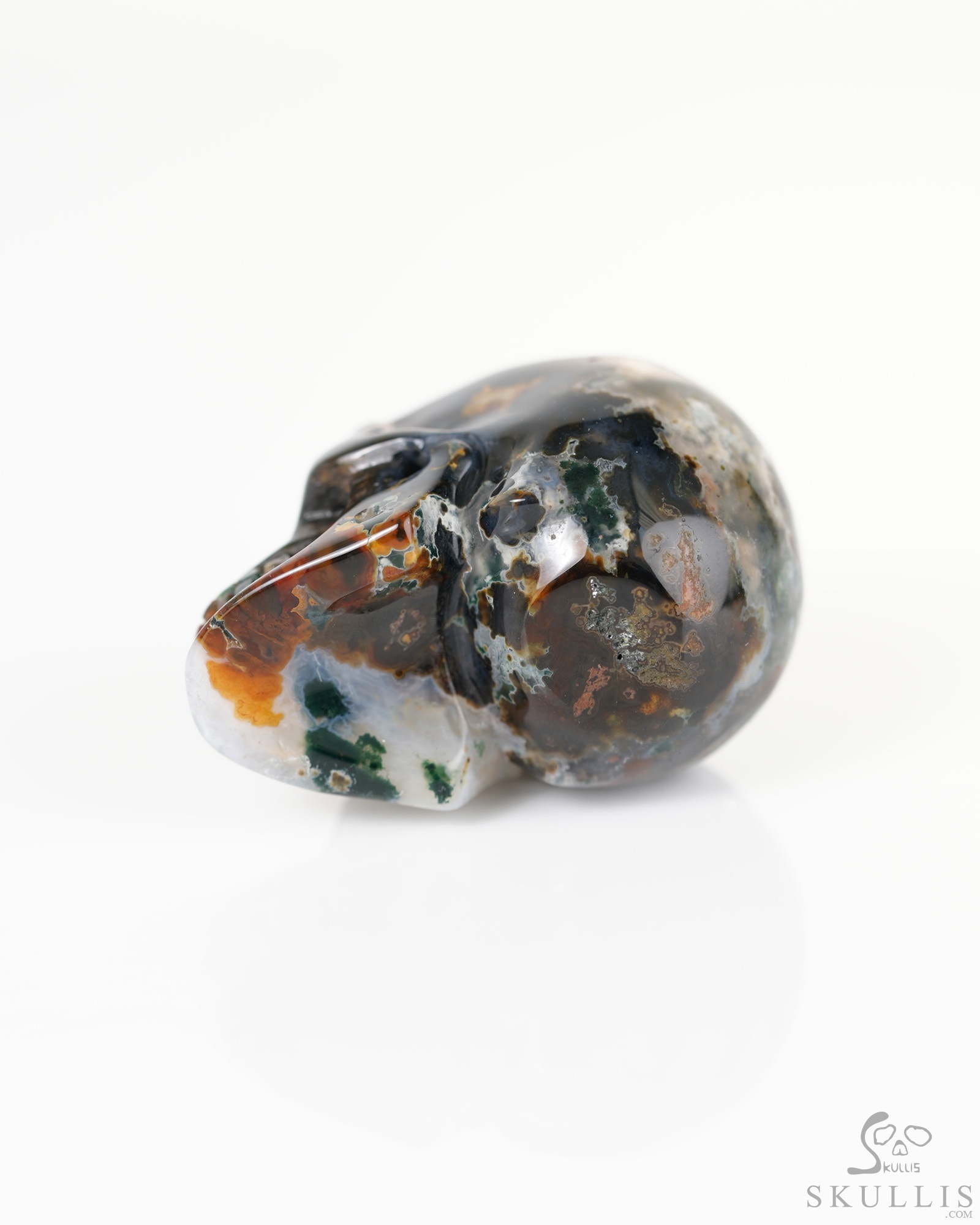 1.5" Green Moss Agate Hand Carved Crystal Skull, Realistic, Crystal Healing 1.5" Green Moss Agate Hand Carved Crystal Skull, Realistic, Crystal Healing