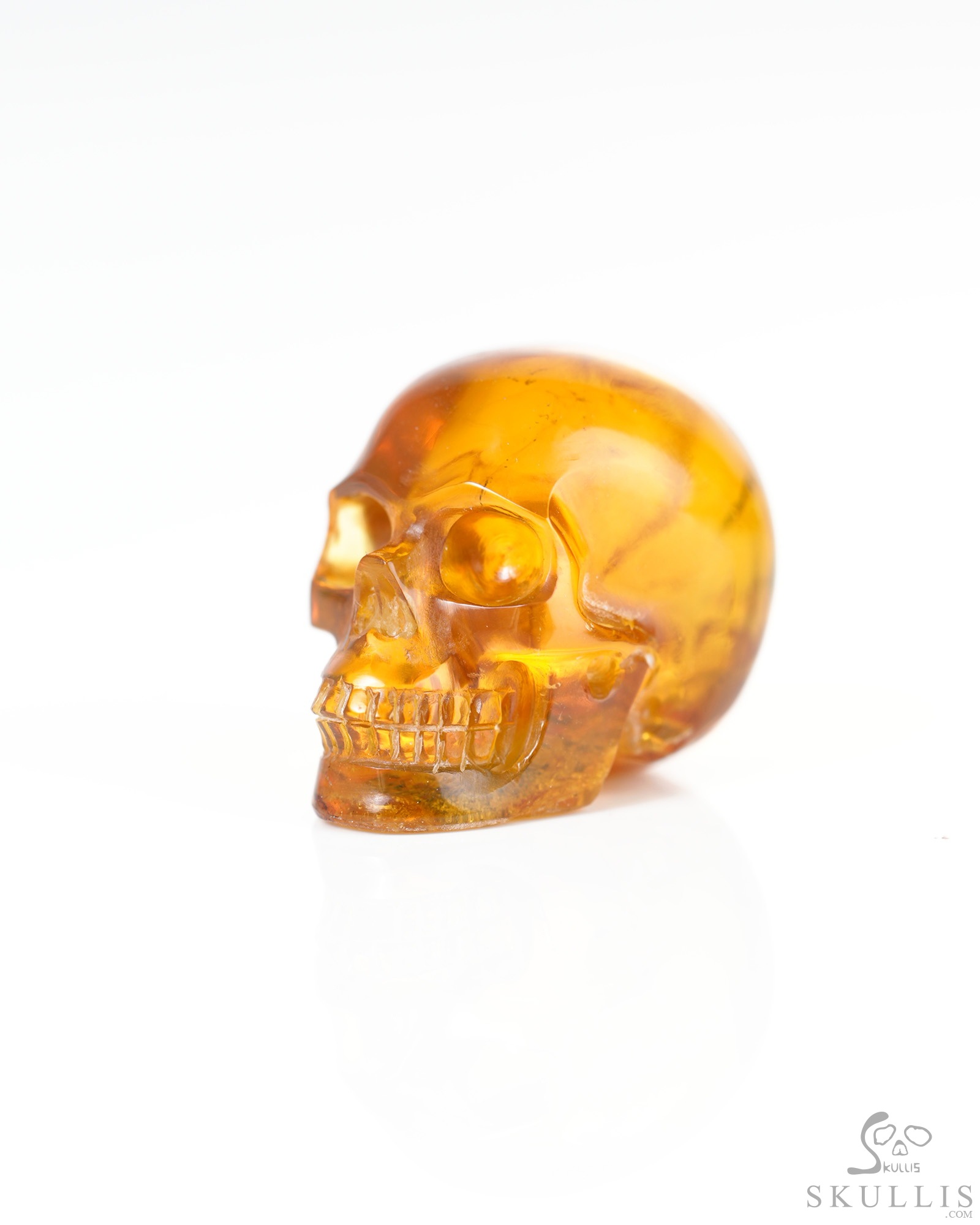 1.1" Baltic Amber Hand Carved Crystal Skull, Realistic, Crystal Healing 1.1" Baltic Amber Hand Carved Crystal Skull, Realistic, Crystal Healing