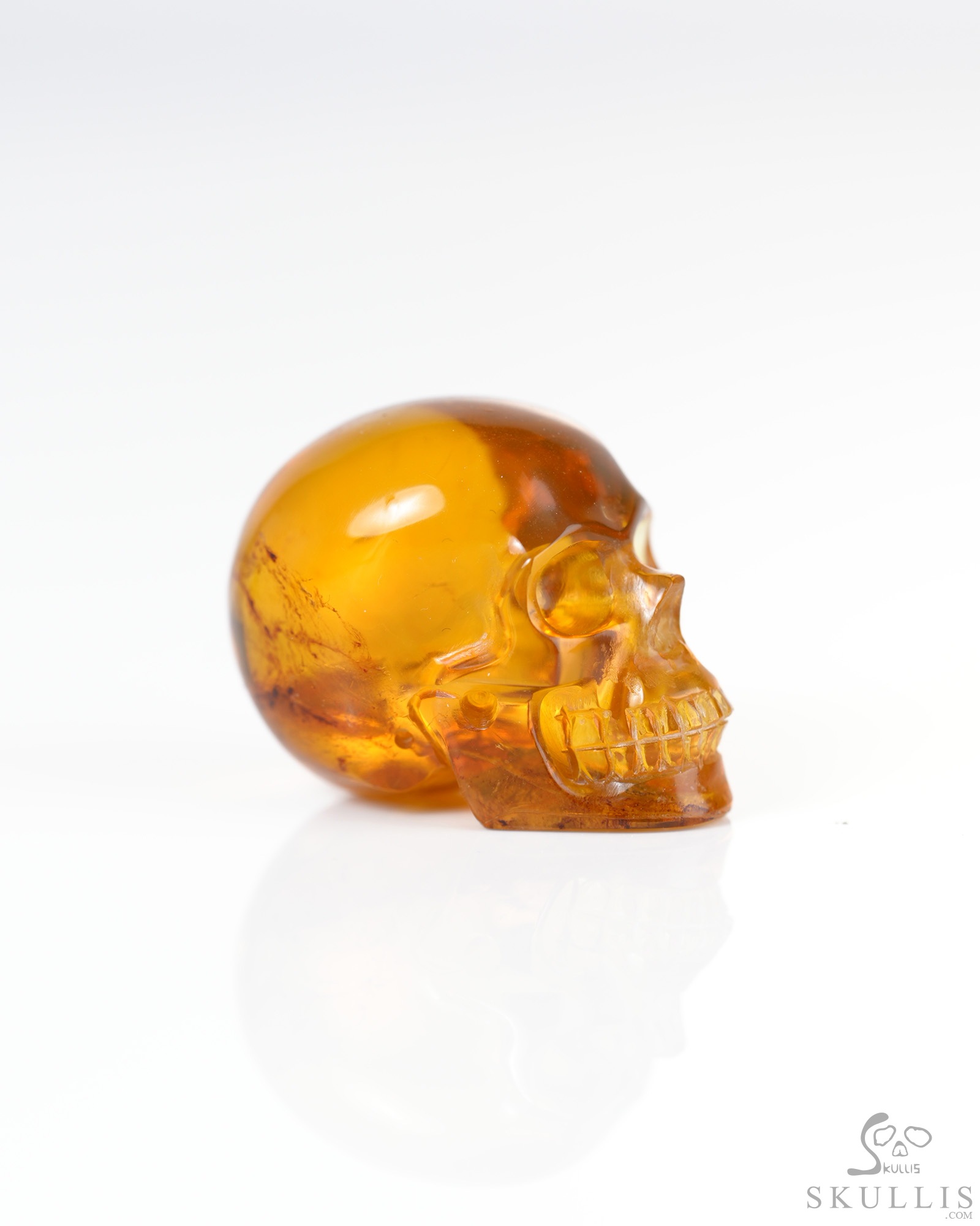 1.1" Baltic Amber Hand Carved Crystal Skull, Realistic, Crystal Healing 1.1" Baltic Amber Hand Carved Crystal Skull, Realistic, Crystal Healing