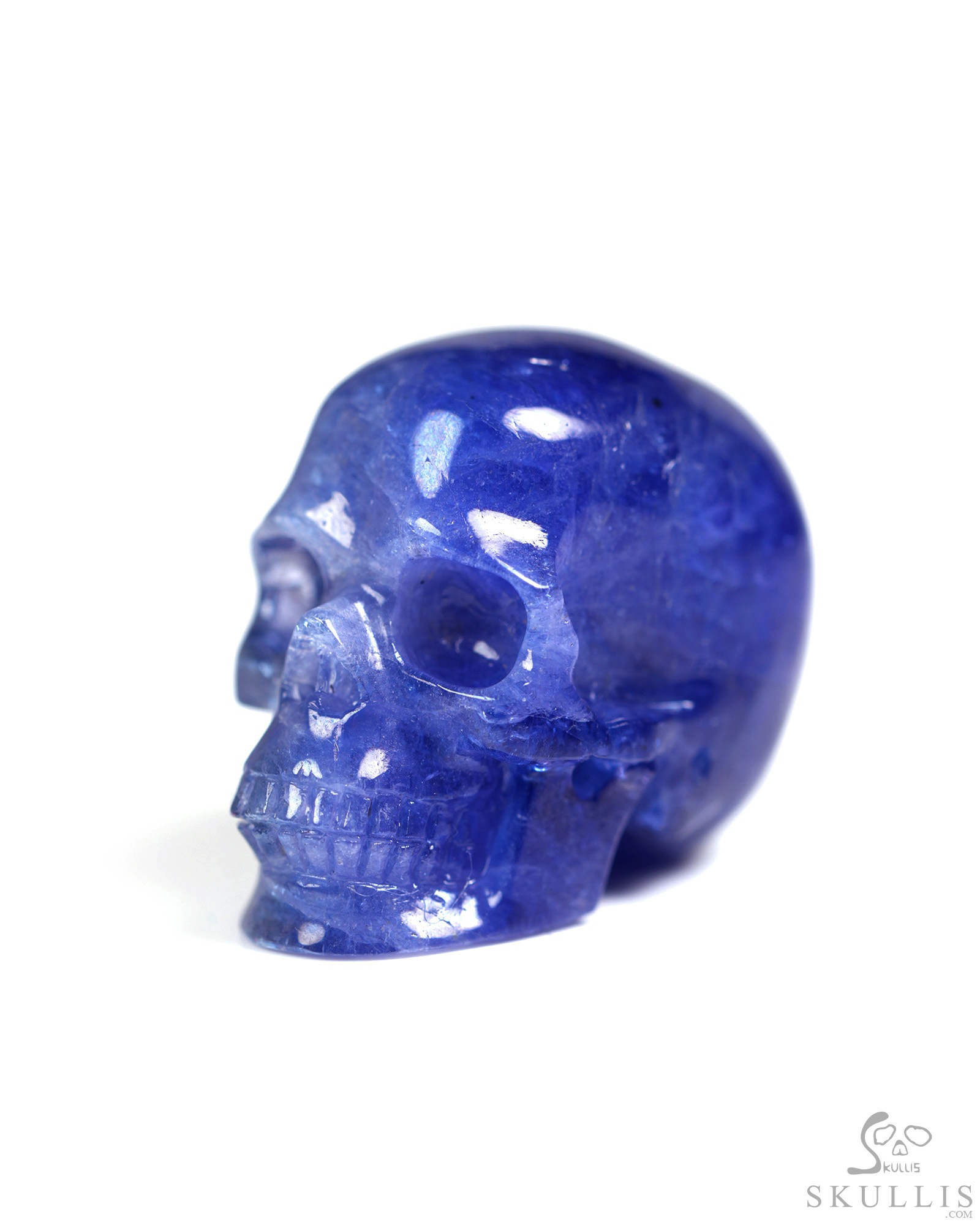 Gemstone 1.3" Tanzanite Hand Carved Crystal Skull, Realistic, Crystal Healing Gemstone 1.3" Tanzanite Hand Carved Crystal Skull, Realistic, Crystal Healing