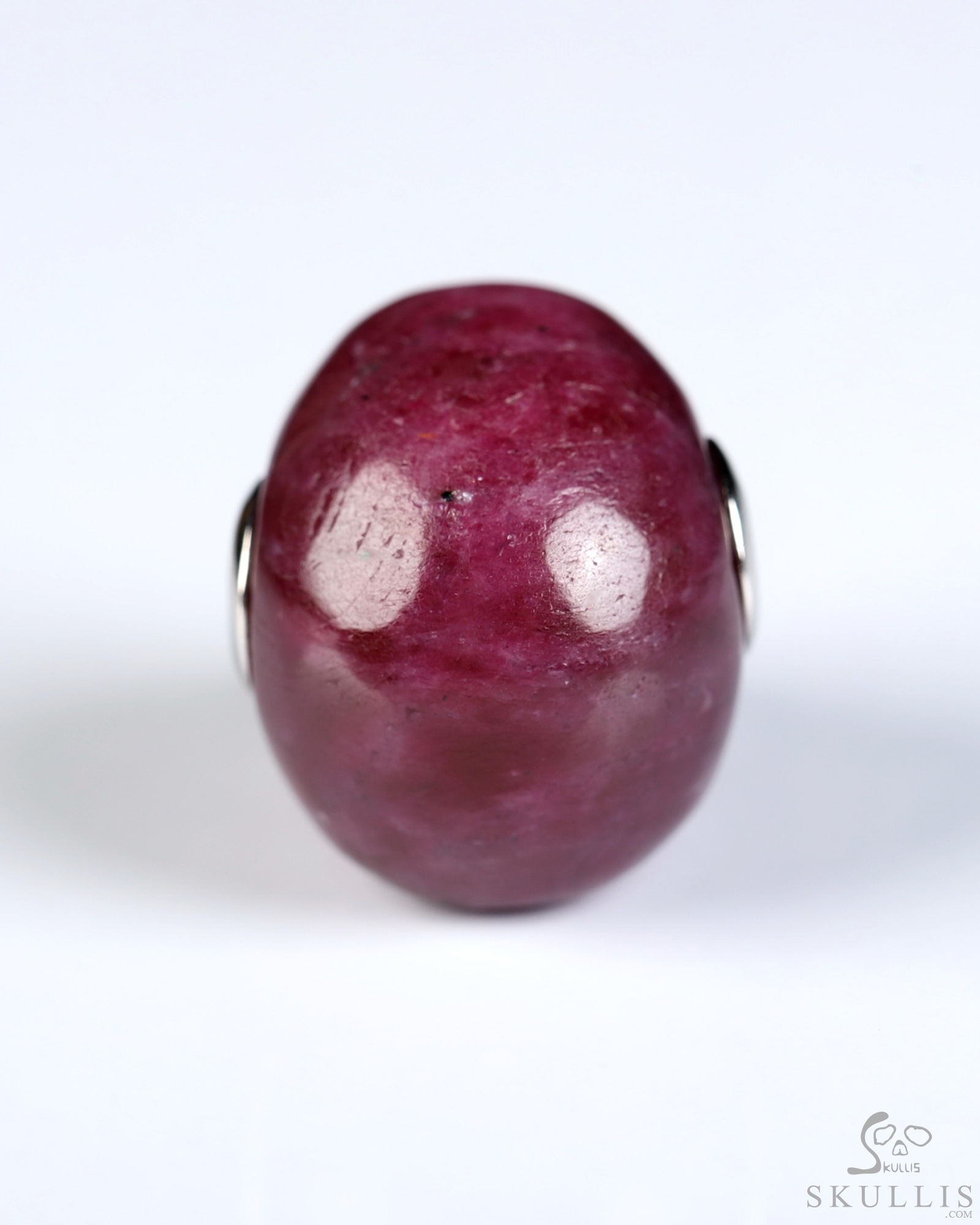 Necklace of 0.9" Ruby Hand Carved Crystal Skull Pendant, Skull Jewelry Necklace of 0.9" Ruby Hand Carved Crystal Skull Pendant, Skull Jewelry