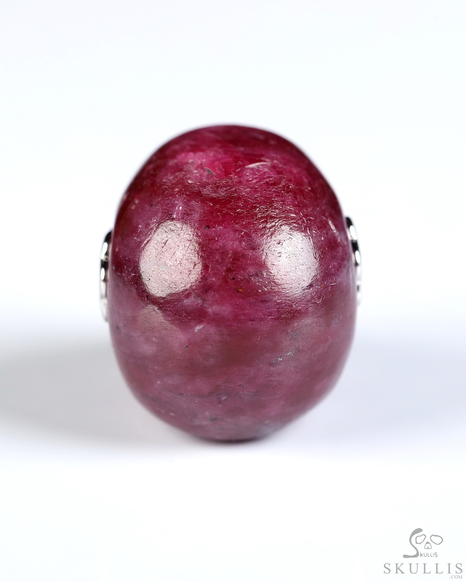 Necklace of 0.9" Ruby Hand Carved Crystal Skull Pendant, Skull Jewelry Necklace of 0.9" Ruby Hand Carved Crystal Skull Pendant, Skull Jewelry