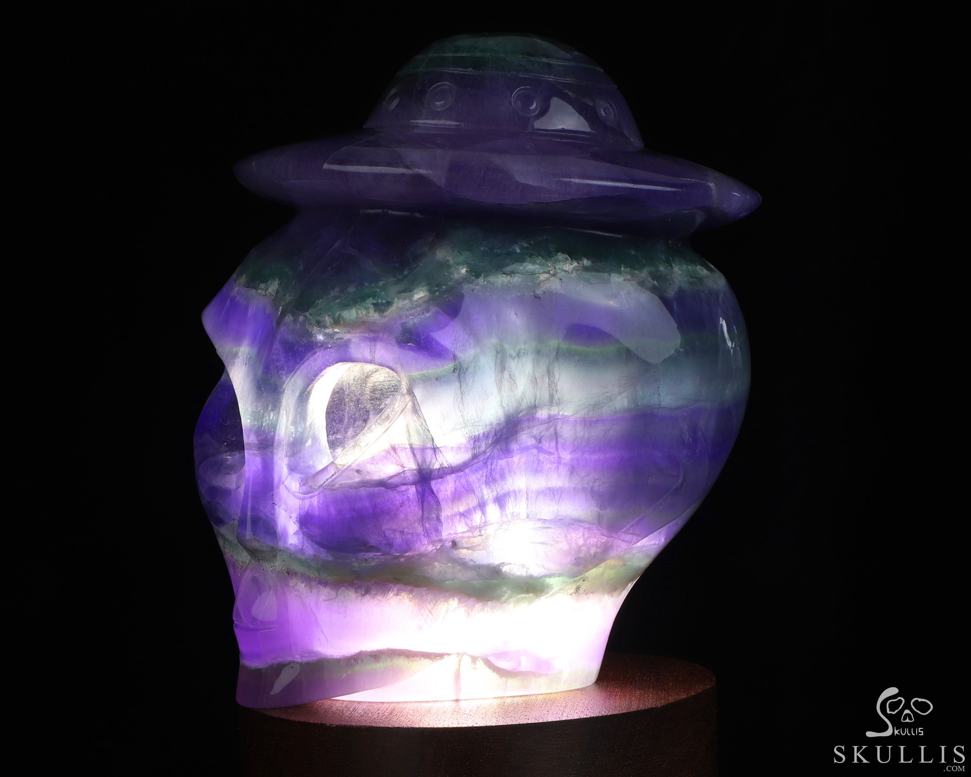 4.7" Fluorite Star Being Hollow Female Alien Crystal Skull Companion Lamp/Light with Led Stand, Hand Carved Gemstone Fine Art Sculpture, Reiki Healing Stone Statue 4.7" Fluorite Star Being Hollow Female Alien Crystal Skull Companion Lamp/Light with Led Stand, Hand Carved Gemstone Fine Art Sculpture, Reiki Healing Stone Statue