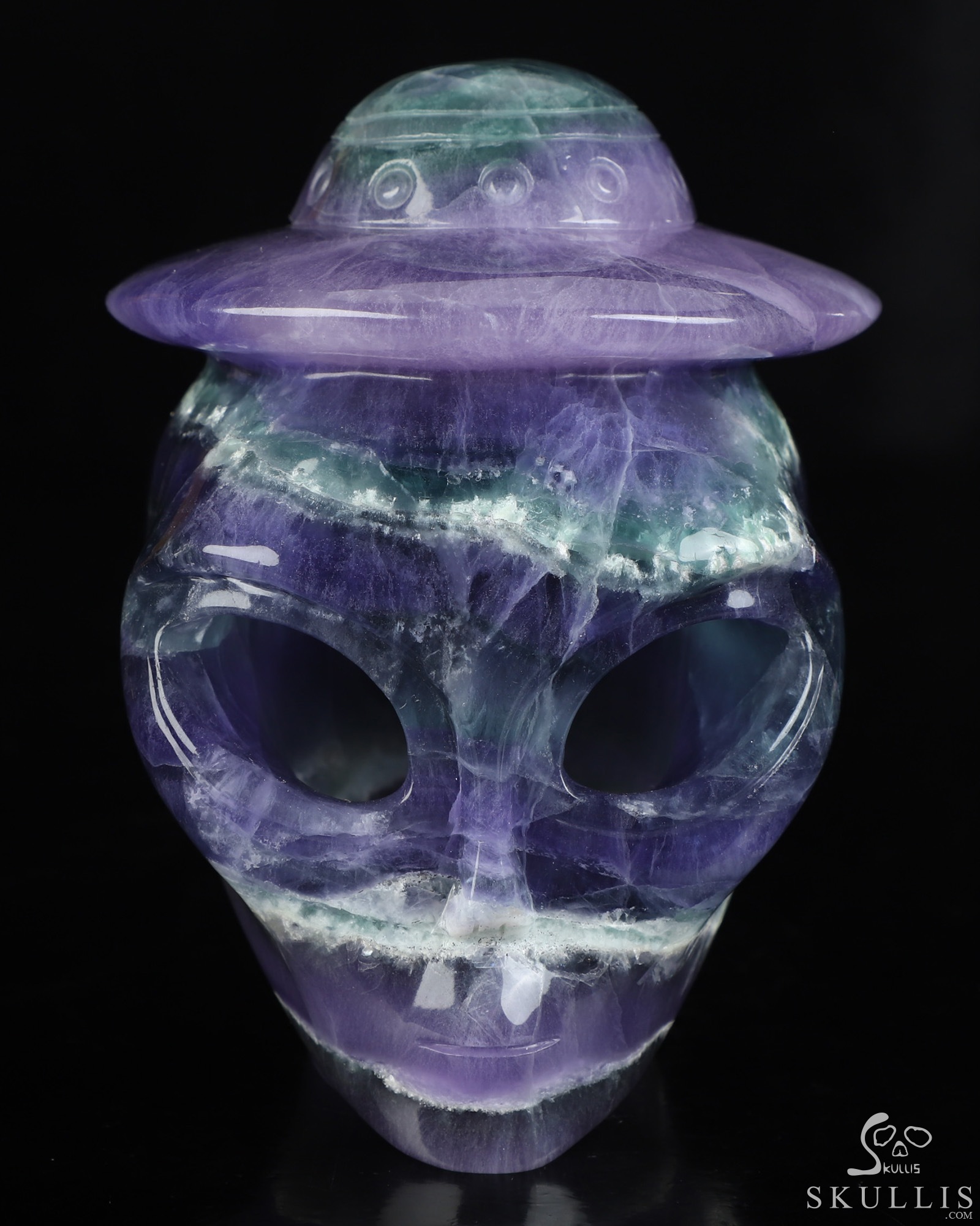 4.7" Fluorite Star Being Hollow Female Alien Crystal Skull Companion Lamp/Light with Led Stand, Hand Carved Gemstone Fine Art Sculpture, Reiki Healing Stone Statue 4.7" Fluorite Star Being Hollow Female Alien Crystal Skull Companion Lamp/Light with Led Stand, Hand Carved Gemstone Fine Art Sculpture, Reiki Healing Stone Statue