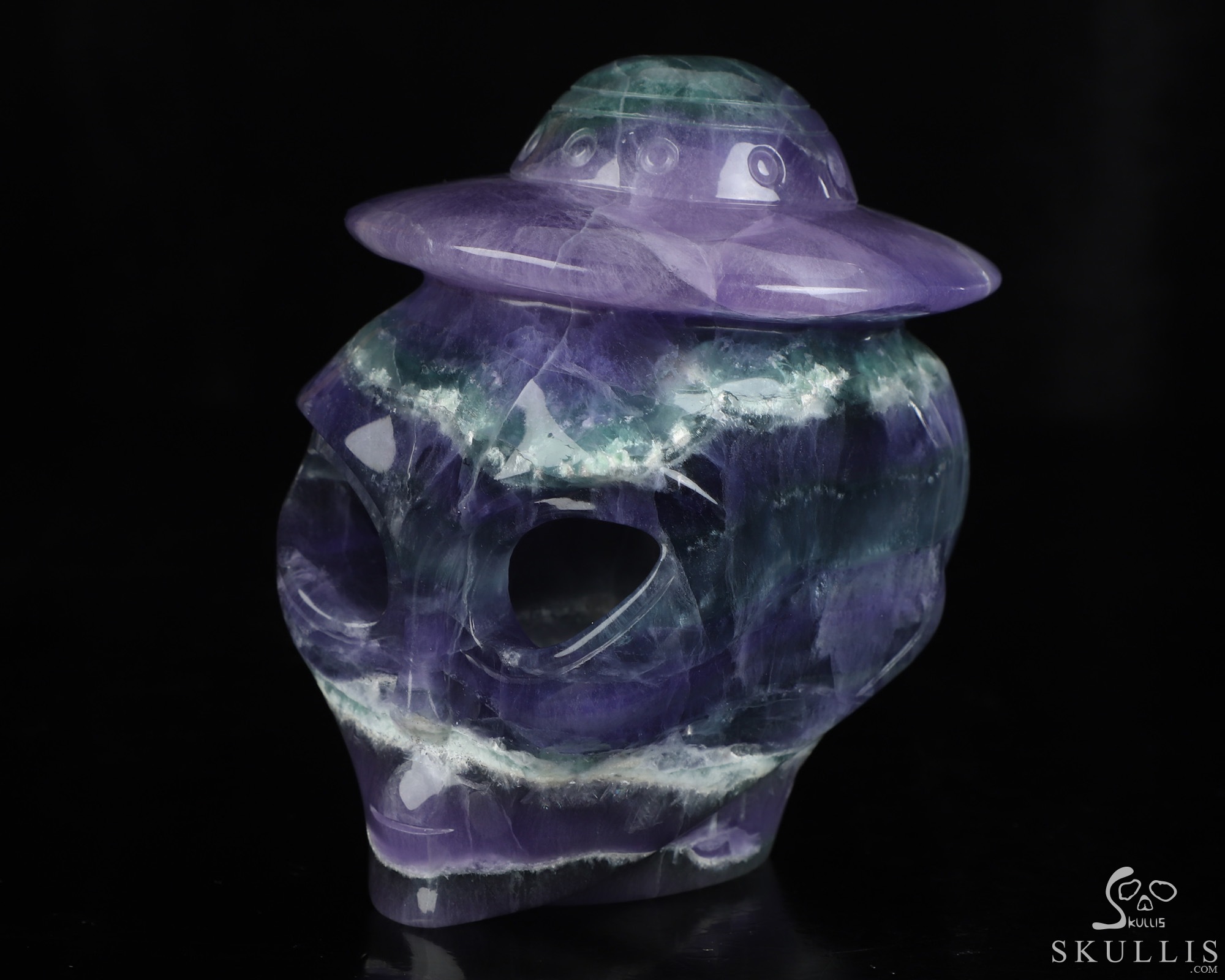 4.7" Fluorite Star Being Hollow Female Alien Crystal Skull Companion Lamp/Light with Led Stand, Hand Carved Gemstone Fine Art Sculpture, Reiki Healing Stone Statue 4.7" Fluorite Star Being Hollow Female Alien Crystal Skull Companion Lamp/Light with Led Stand, Hand Carved Gemstone Fine Art Sculpture, Reiki Healing Stone Statue