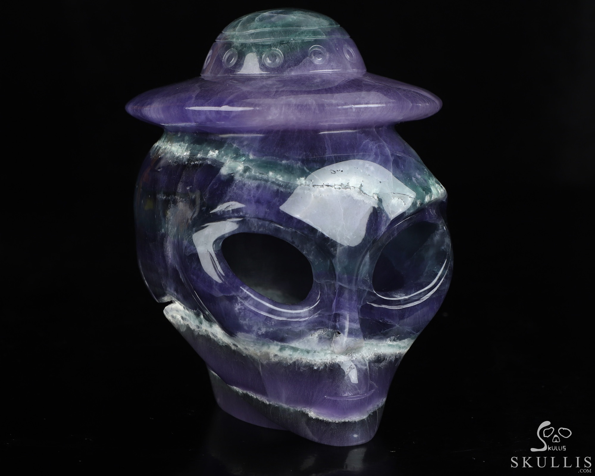 4.7" Fluorite Star Being Hollow Female Alien Crystal Skull Companion Lamp/Light with Led Stand, Hand Carved Gemstone Fine Art Sculpture, Reiki Healing Stone Statue 4.7" Fluorite Star Being Hollow Female Alien Crystal Skull Companion Lamp/Light with Led Stand, Hand Carved Gemstone Fine Art Sculpture, Reiki Healing Stone Statue