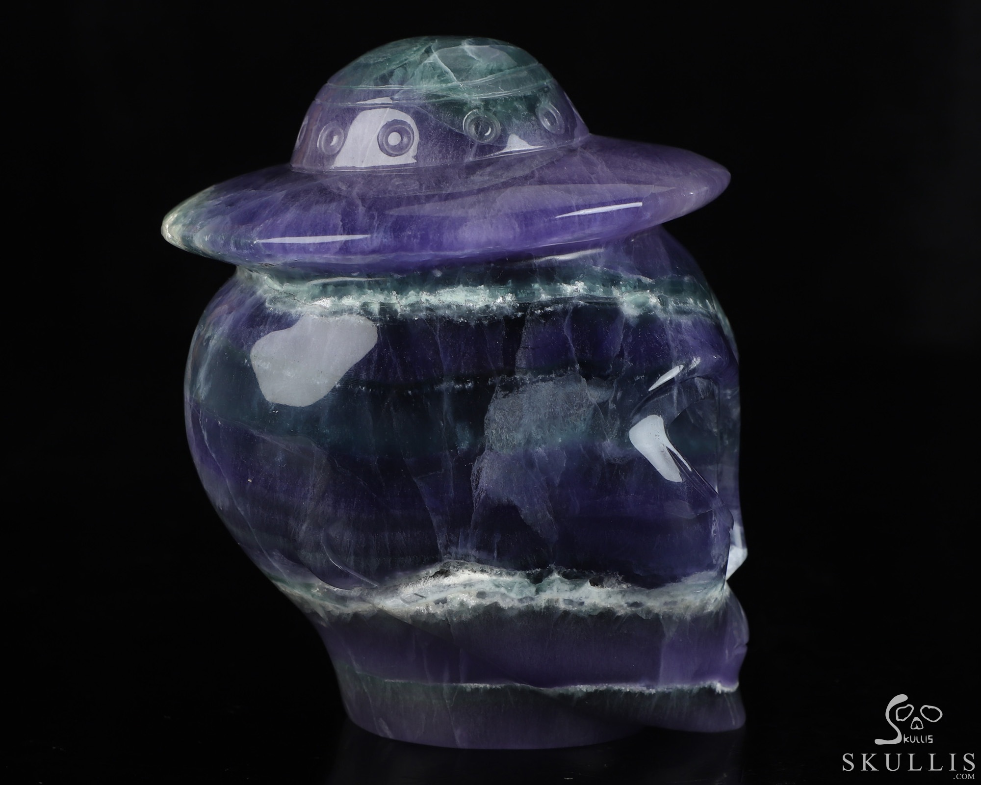 4.7" Fluorite Star Being Hollow Female Alien Crystal Skull Companion Lamp/Light with Led Stand, Hand Carved Gemstone Fine Art Sculpture, Reiki Healing Stone Statue 4.7" Fluorite Star Being Hollow Female Alien Crystal Skull Companion Lamp/Light with Led Stand, Hand Carved Gemstone Fine Art Sculpture, Reiki Healing Stone Statue