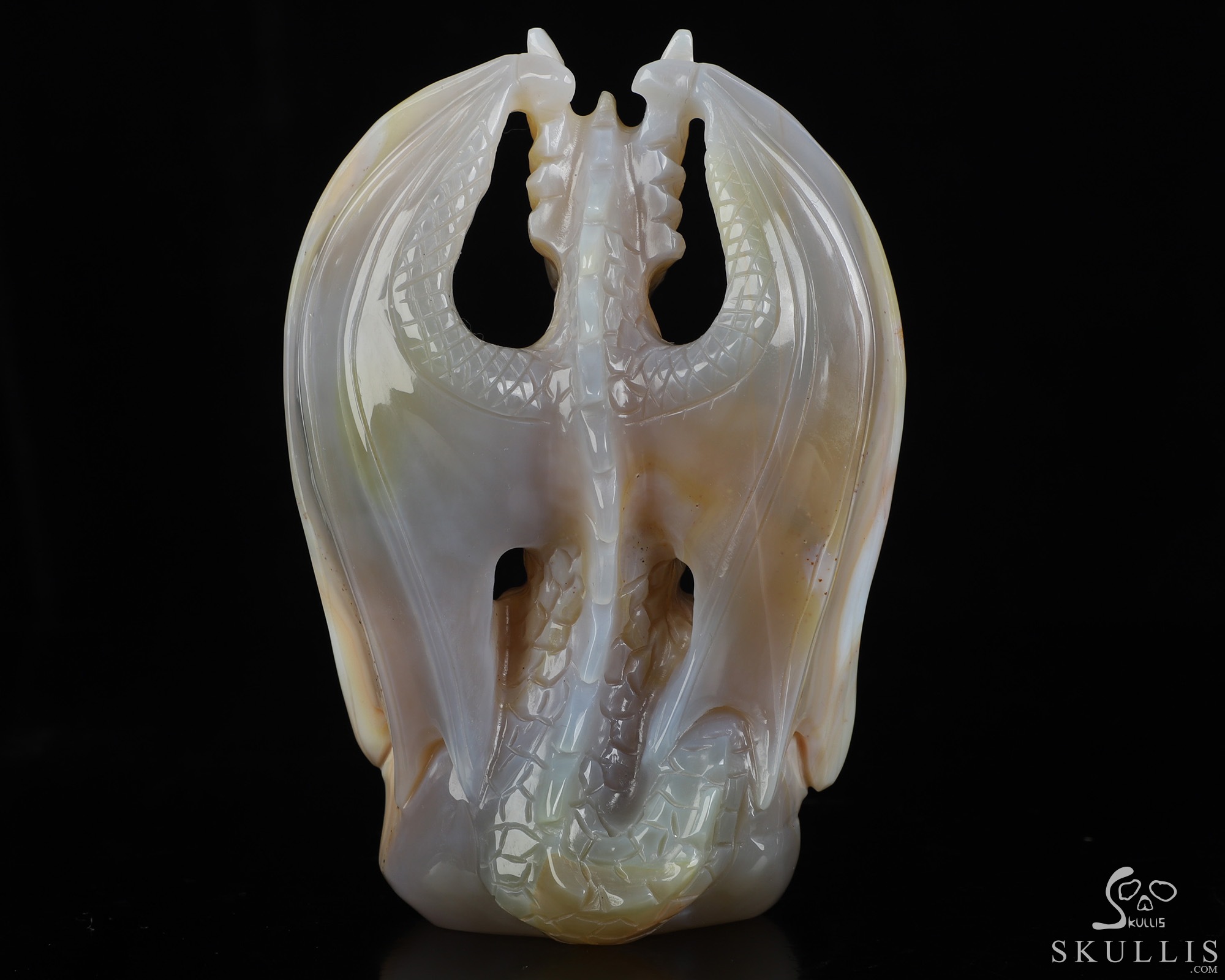 5.1" Premium Brazilian Agate Hand Carved Crystal Dragon Fine Art Sculpture, Crystal Healing 5.1" Premium Brazilian Agate Hand Carved Crystal Dragon Fine Art Sculpture, Crystal Healing