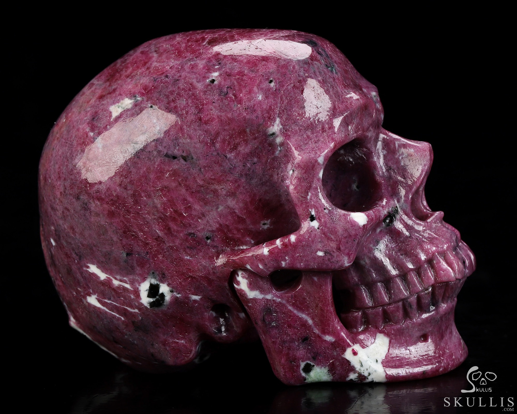 Gemstone 4.3" Ruby Hand Carved Crystal Skull, Super Realistic, Crystal Healing Gemstone 4.3" Ruby Hand Carved Crystal Skull, Super Realistic, Crystal Healing