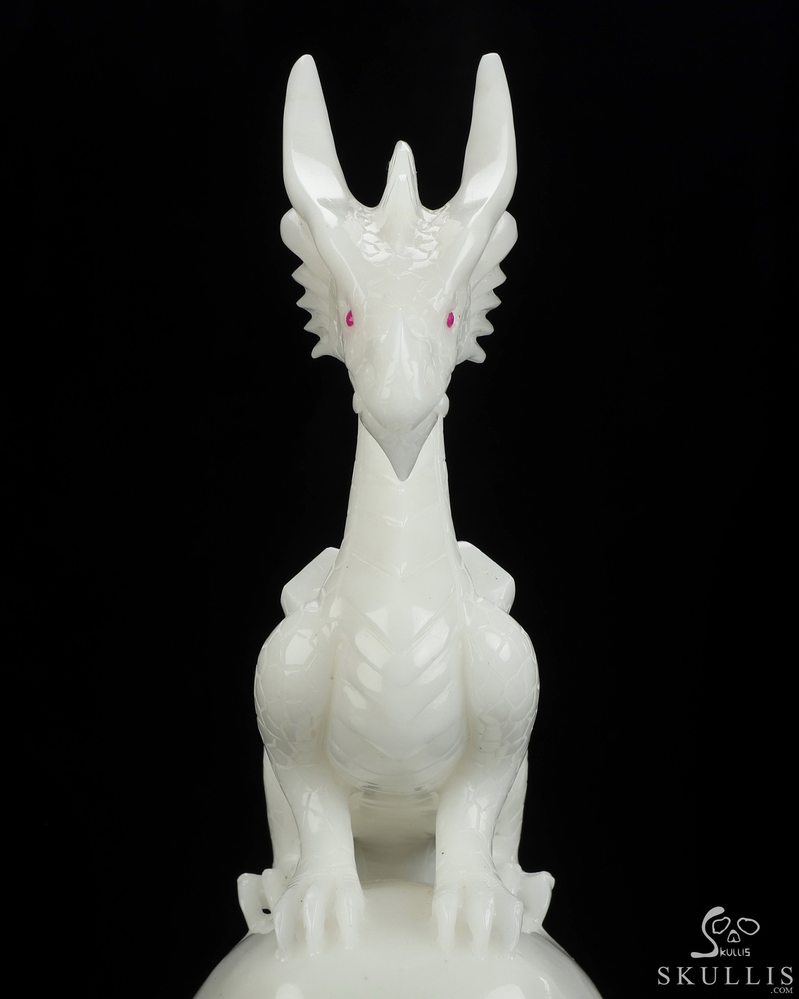11.6" White Jade Hand Carved Crystal Skull and Dragon, Detachable Wings, Fine Art Sculpture, Crystal Healing 11.6" White Jade Hand Carved Crystal Skull and Dragon, Detachable Wings, Fine Art Sculpture, Crystal Healing