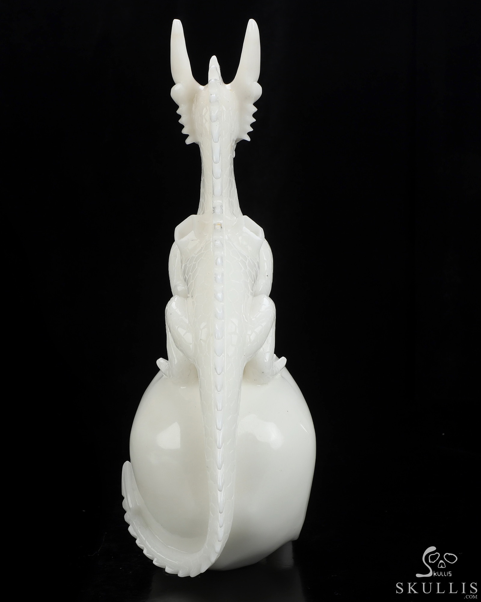 11.6" White Jade Hand Carved Crystal Skull and Dragon, Detachable Wings, Fine Art Sculpture, Crystal Healing 11.6" White Jade Hand Carved Crystal Skull and Dragon, Detachable Wings, Fine Art Sculpture, Crystal Healing