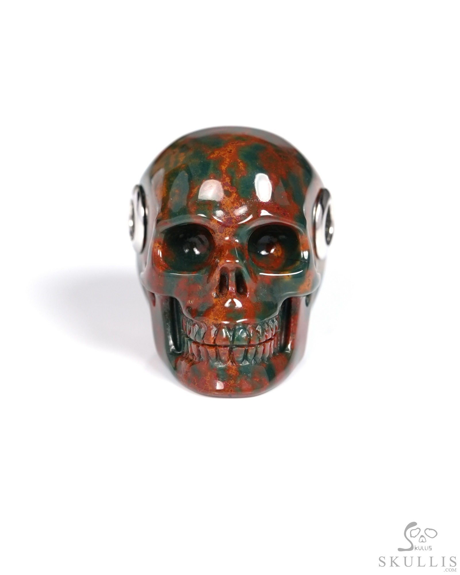 Skullis Signature 1.1" Bloodstone Hand Carved Crystal Skull Pendant, Crystal Healing Skull Jewelry, for Women & Men Skullis Signature 1.1" Bloodstone Hand Carved Crystal Skull Pendant, Crystal Healing Skull Jewelry, for Women & Men