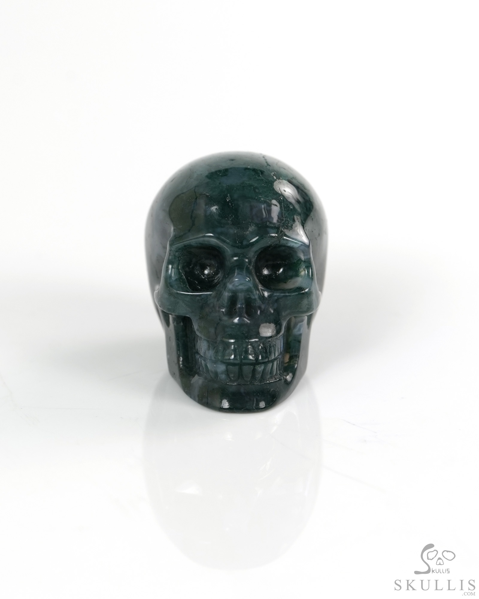 1.3" Green Moss Agate Hand Carved Crystal Skull, Realistic, Crystal Healing 1.3" Green Moss Agate Hand Carved Crystal Skull, Realistic, Crystal Healing