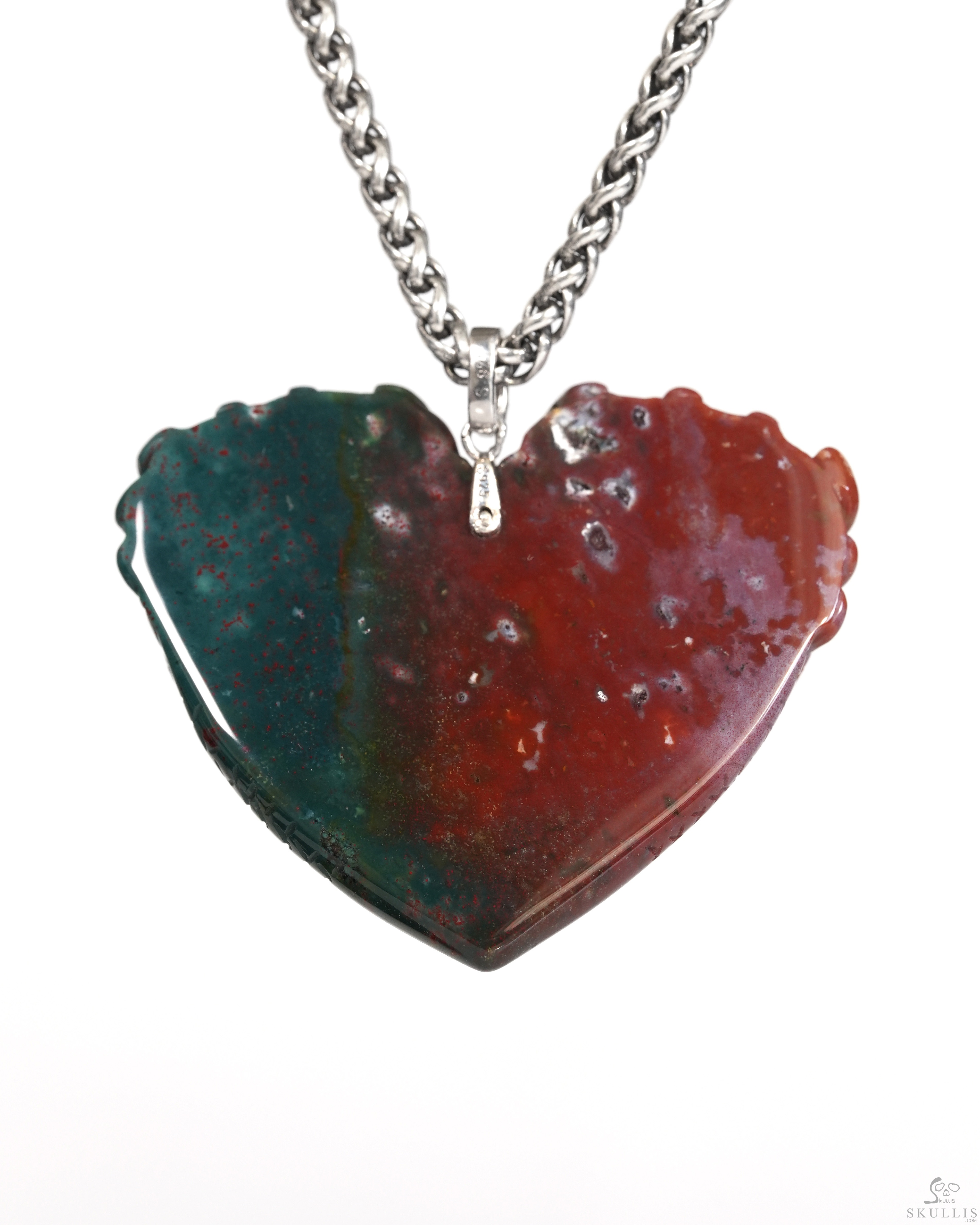 Bloodstone Gem Toothless Dragon Pendant or Necklace with Bail in 925 Sterling Silver Bloodstone Gem Toothless Dragon Pendant or Necklace with Bail in 925 Sterling Silver