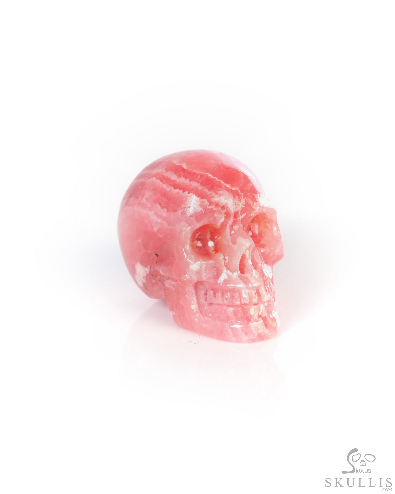 0.7" Rhodochrosite Hand Carved Crystal Skull, Realistic, Crystal Healing 0.7" Rhodochrosite Hand Carved Crystal Skull, Realistic, Crystal Healing