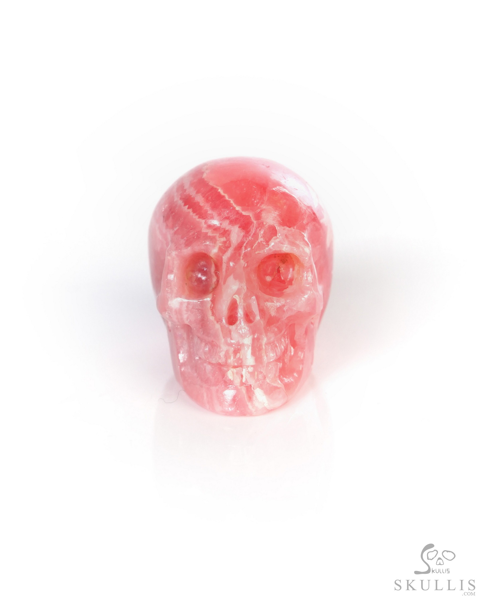 0.7" Rhodochrosite Hand Carved Crystal Skull, Realistic, Crystal Healing 0.7" Rhodochrosite Hand Carved Crystal Skull, Realistic, Crystal Healing