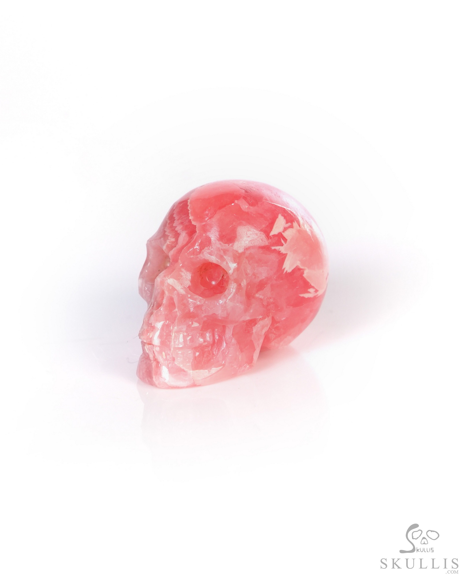 0.7" Rhodochrosite Hand Carved Crystal Skull, Realistic, Crystal Healing 0.7" Rhodochrosite Hand Carved Crystal Skull, Realistic, Crystal Healing