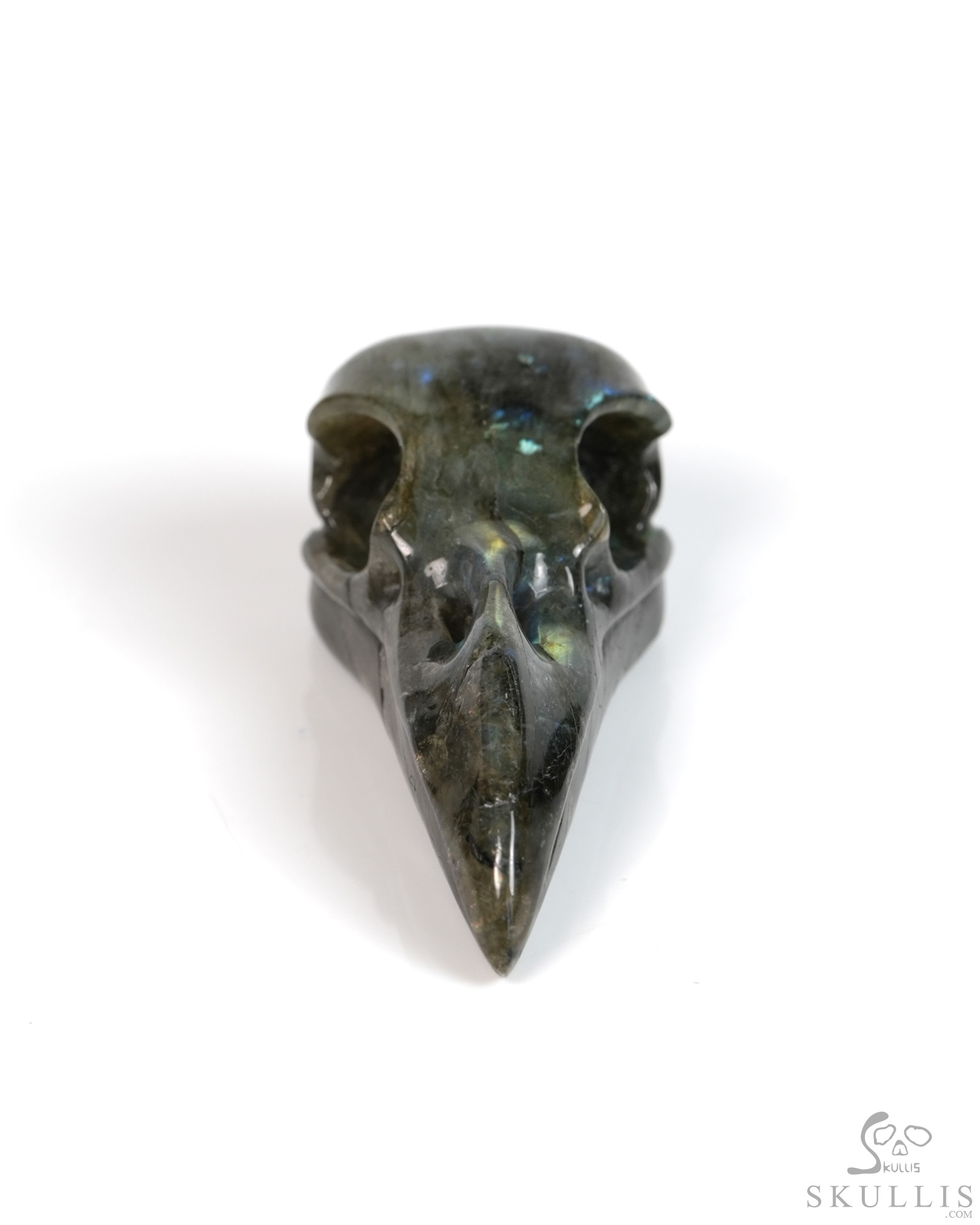 Night Pathfinder - 2.2" Labradorite Hand Carved Crystal Raven Skull Pendant, Crystal Healing Skull Jewelry, for Women & Men Night Pathfinder - 2.2" Labradorite Hand Carved Crystal Raven Skull Pendant, Crystal Healing Skull Jewelry, for Women & Men