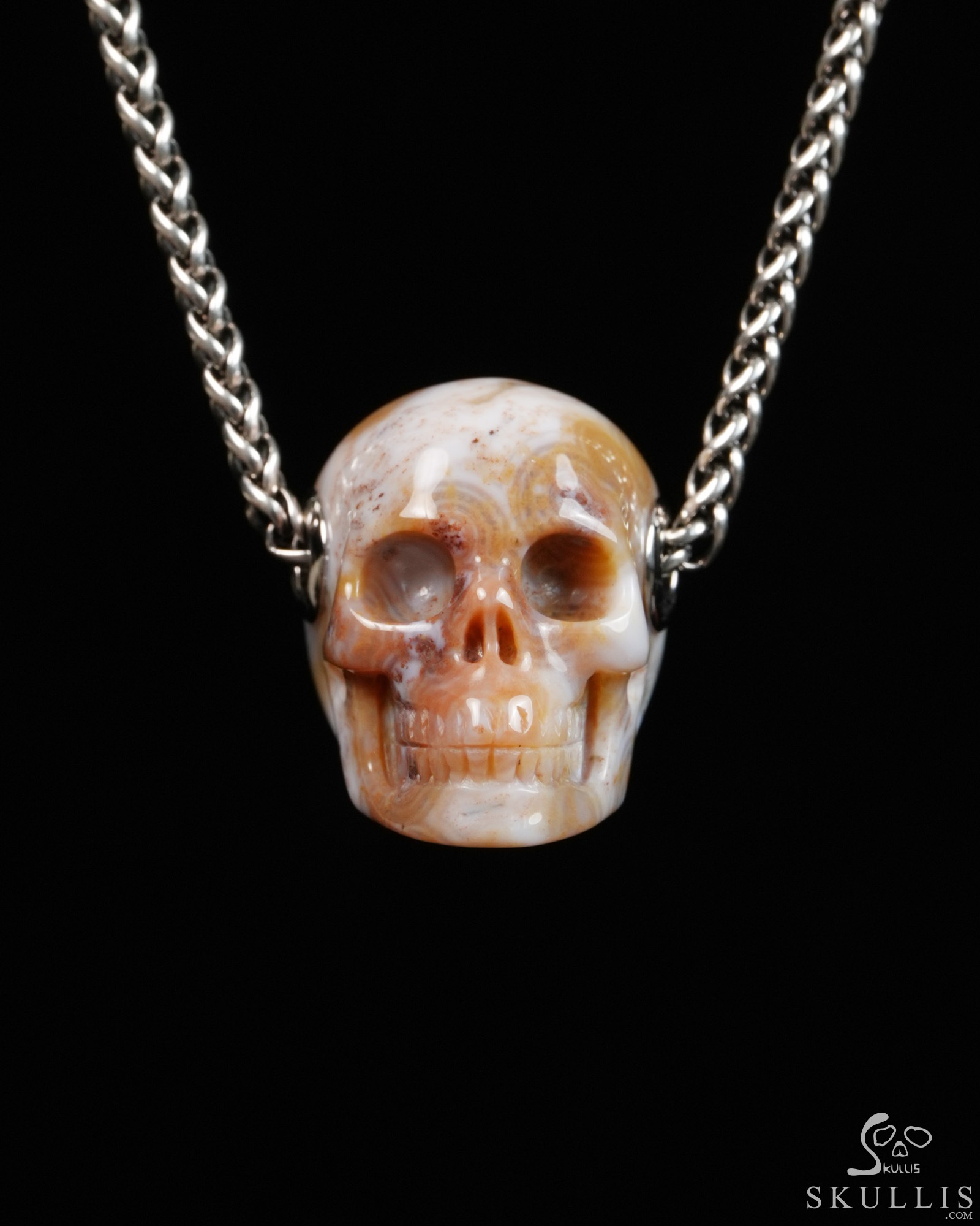 Skullis Signature 1.2" Ocean Jasper Hand Carved Crystal Skull Pendant, Crystal Healing Skull Jewelry, for Women & Men Skullis Signature 1.2" Ocean Jasper Hand Carved Crystal Skull Pendant, Crystal Healing Skull Jewelry, for Women & Men