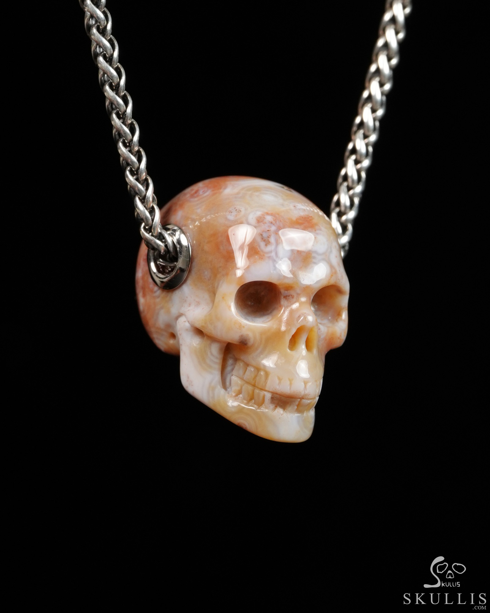 Skullis Signature 1.2" Ocean Jasper Hand Carved Crystal Skull Pendant, Crystal Healing Skull Jewelry, for Women & Men Skullis Signature 1.2" Ocean Jasper Hand Carved Crystal Skull Pendant, Crystal Healing Skull Jewelry, for Women & Men