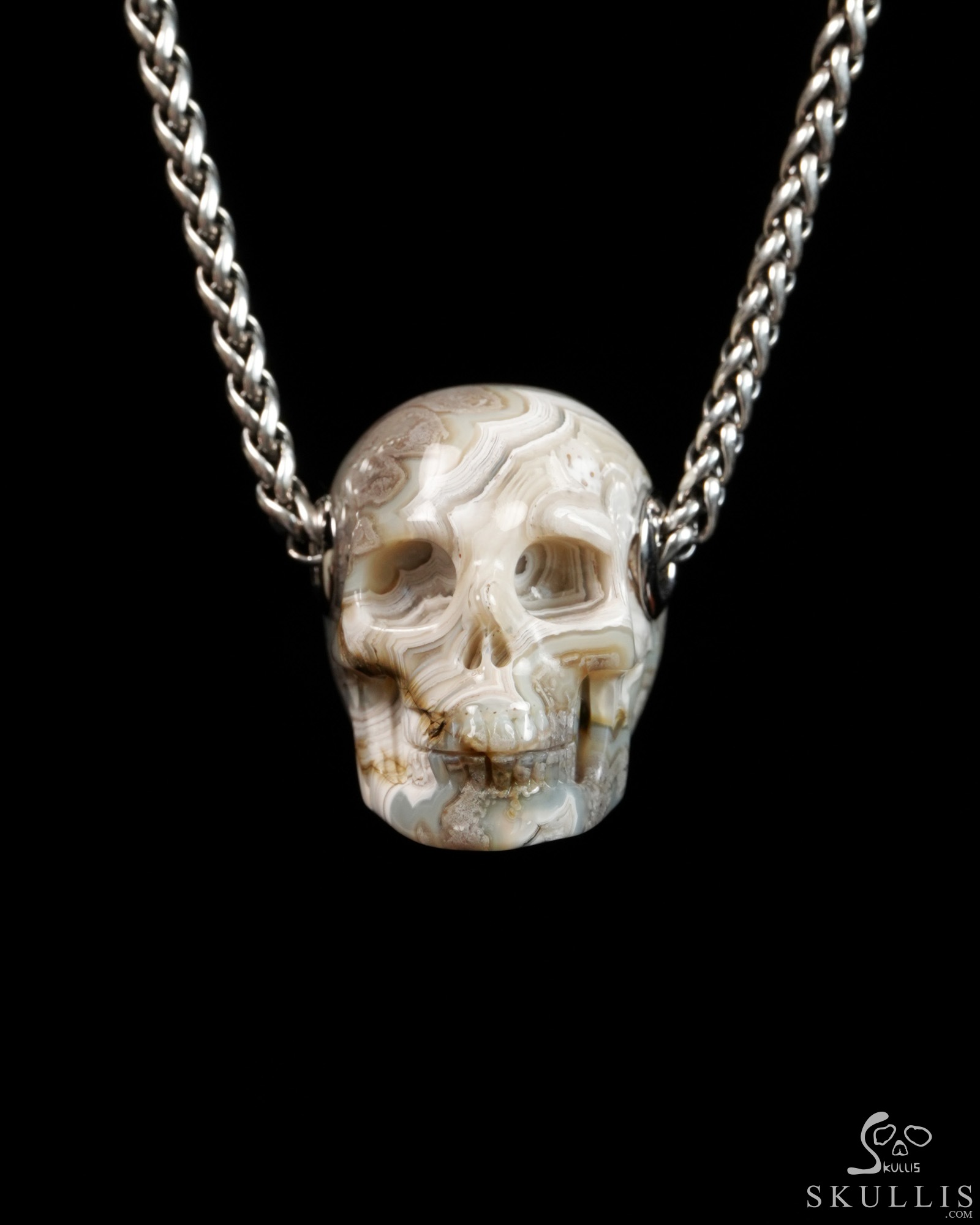 Skullis Signature 1.2" Red Crazy Lace Agate Hand Carved Crystal Skull Pendant, Crystal Healing Skull Jewelry, for Women & Men Skullis Signature 1.2" Red Crazy Lace Agate Hand Carved Crystal Skull Pendant, Crystal Healing Skull Jewelry, for Women & Men