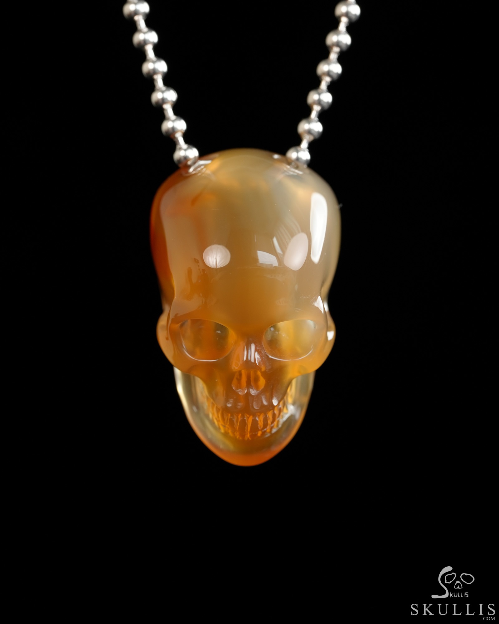 Hollow Essence - 1.4" Carnelian Hand Carved Crystal Skull Pendant, Crystal Healing Skull Jewelry, for Women & Men Hollow Essence - 1.4" Carnelian Hand Carved Crystal Skull Pendant, Crystal Healing Skull Jewelry, for Women & Men