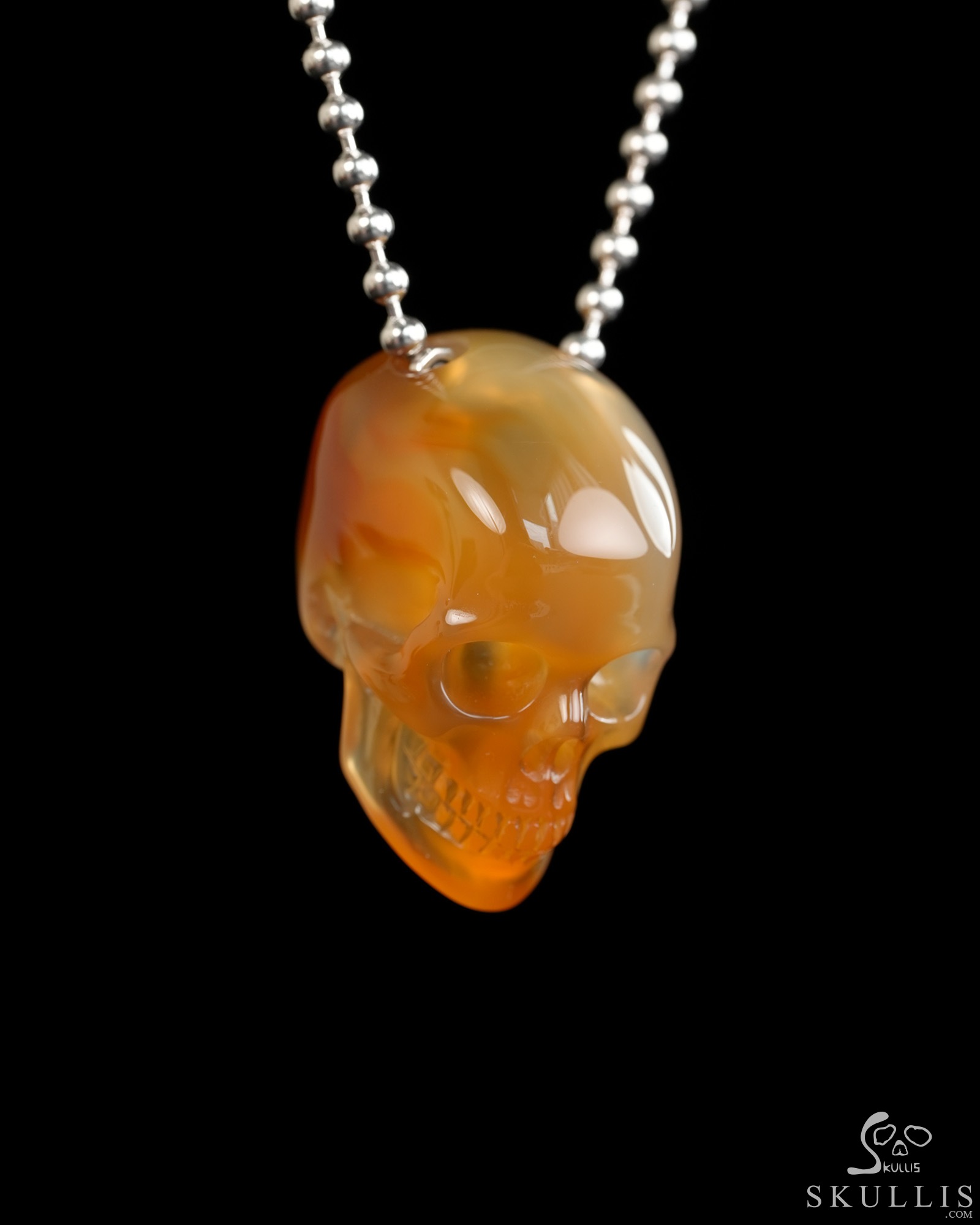 Hollow Essence - 1.4" Carnelian Hand Carved Crystal Skull Pendant, Crystal Healing Skull Jewelry, for Women & Men Hollow Essence - 1.4" Carnelian Hand Carved Crystal Skull Pendant, Crystal Healing Skull Jewelry, for Women & Men