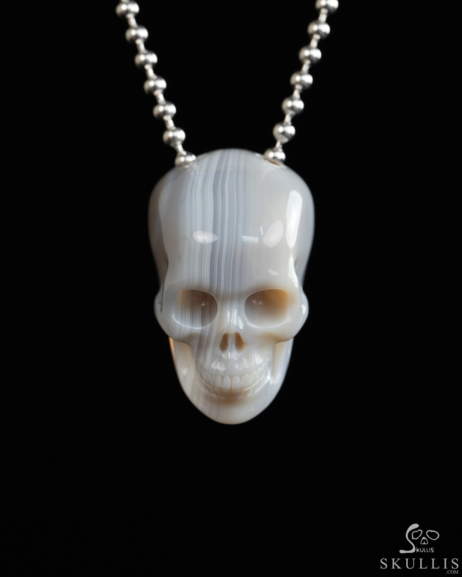 Hollow Essence - 1.4" Agate Hand Carved Crystal Skull Pendant, Crystal Healing Skull Jewelry, for Women & Men Hollow Essence - 1.4" Agate Hand Carved Crystal Skull Pendant, Crystal Healing Skull Jewelry, for Women & Men