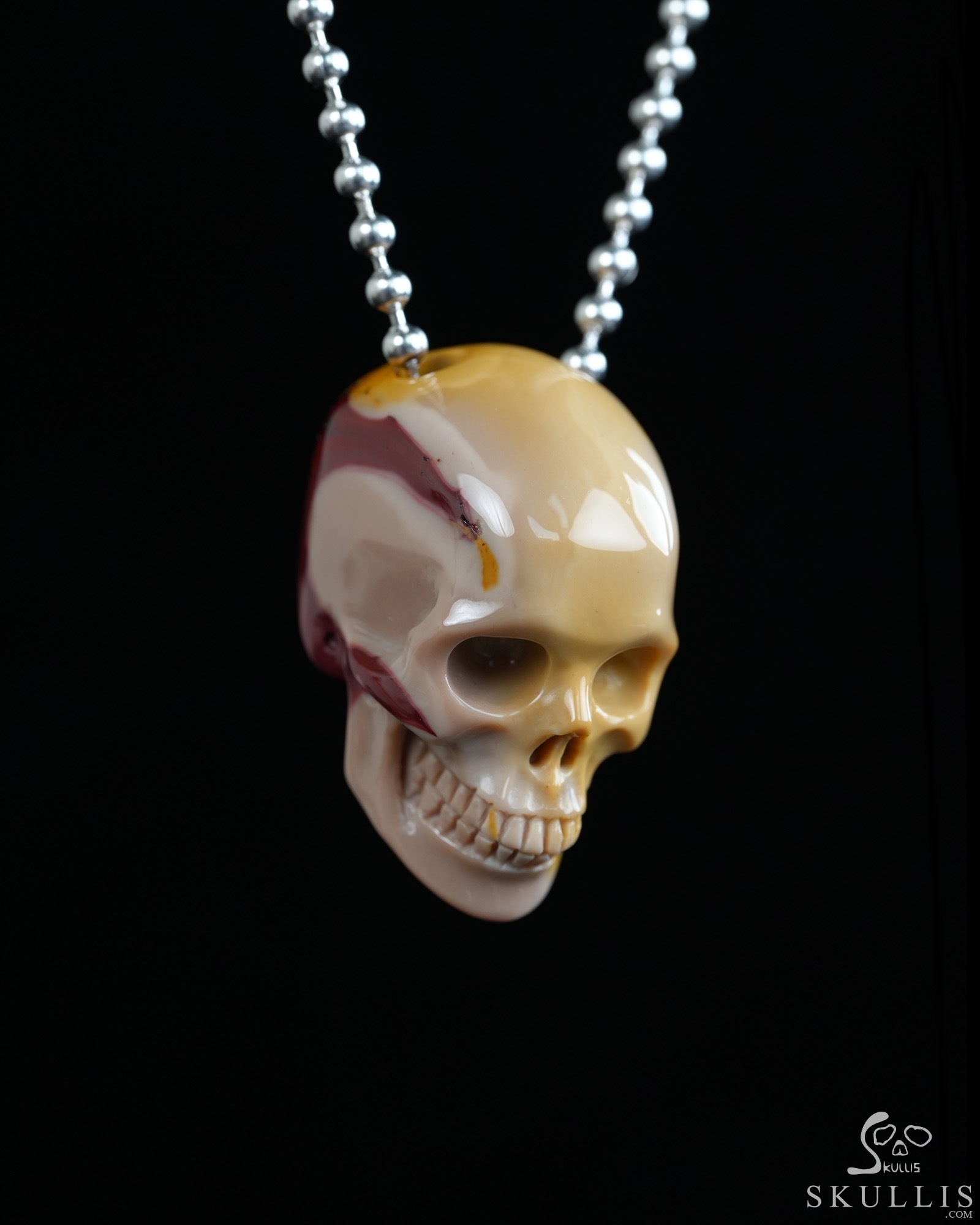 Hollow Essence - 1.4" Mookaite Jasper Hand Carved Crystal Skull Pendant, Crystal Healing Skull Jewelry, for Women & Men Hollow Essence - 1.4" Mookaite Jasper Hand Carved Crystal Skull Pendant, Crystal Healing Skull Jewelry, for Women & Men