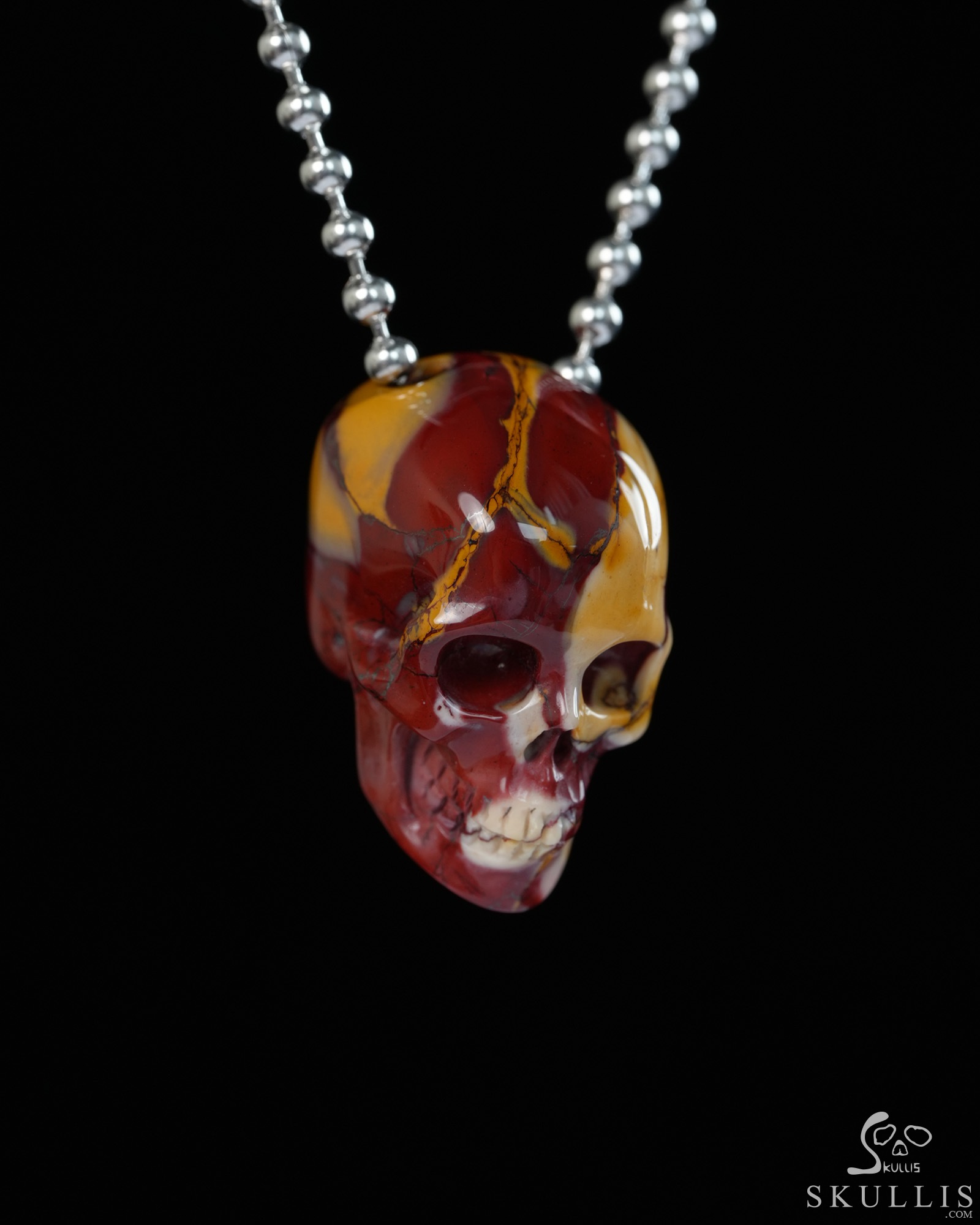 Hollow Essence - 1.1" Mookaite Jasper Hand Carved Crystal Skull Pendant, Crystal Healing Skull Jewelry, for Women & Men Hollow Essence - 1.1" Mookaite Jasper Hand Carved Crystal Skull Pendant, Crystal Healing Skull Jewelry, for Women & Men