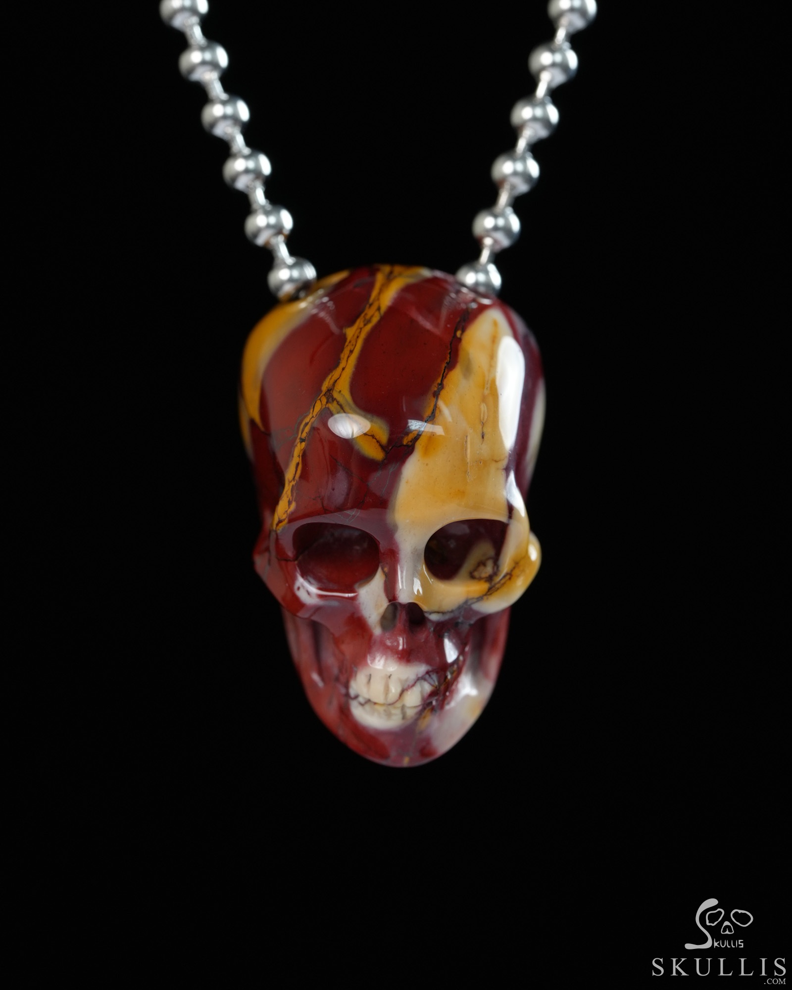 Hollow Essence - 1.1" Mookaite Jasper Hand Carved Crystal Skull Pendant, Crystal Healing Skull Jewelry, for Women & Men Hollow Essence - 1.1" Mookaite Jasper Hand Carved Crystal Skull Pendant, Crystal Healing Skull Jewelry, for Women & Men