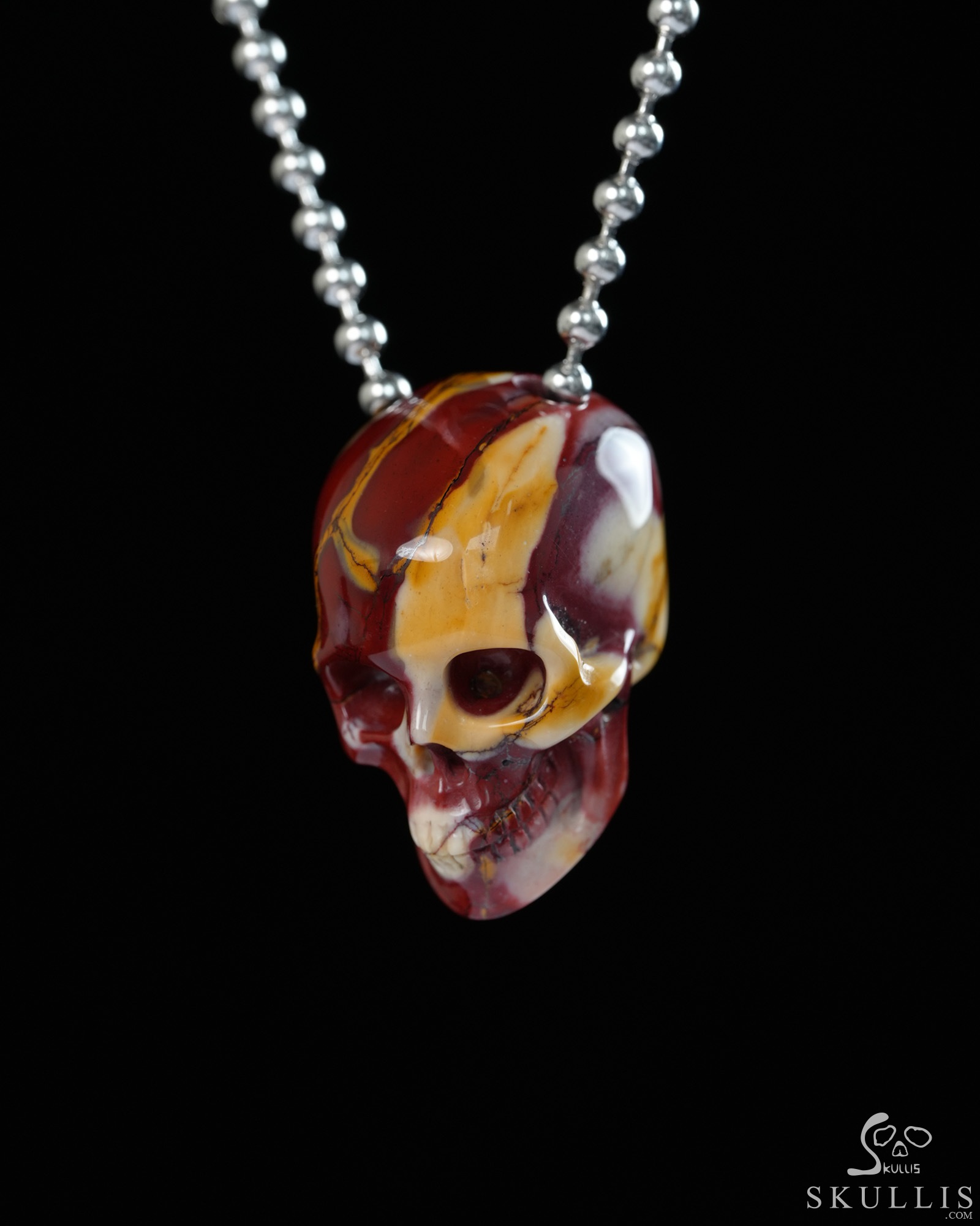 Hollow Essence - 1.1" Mookaite Jasper Hand Carved Crystal Skull Pendant, Crystal Healing Skull Jewelry, for Women & Men Hollow Essence - 1.1" Mookaite Jasper Hand Carved Crystal Skull Pendant, Crystal Healing Skull Jewelry, for Women & Men