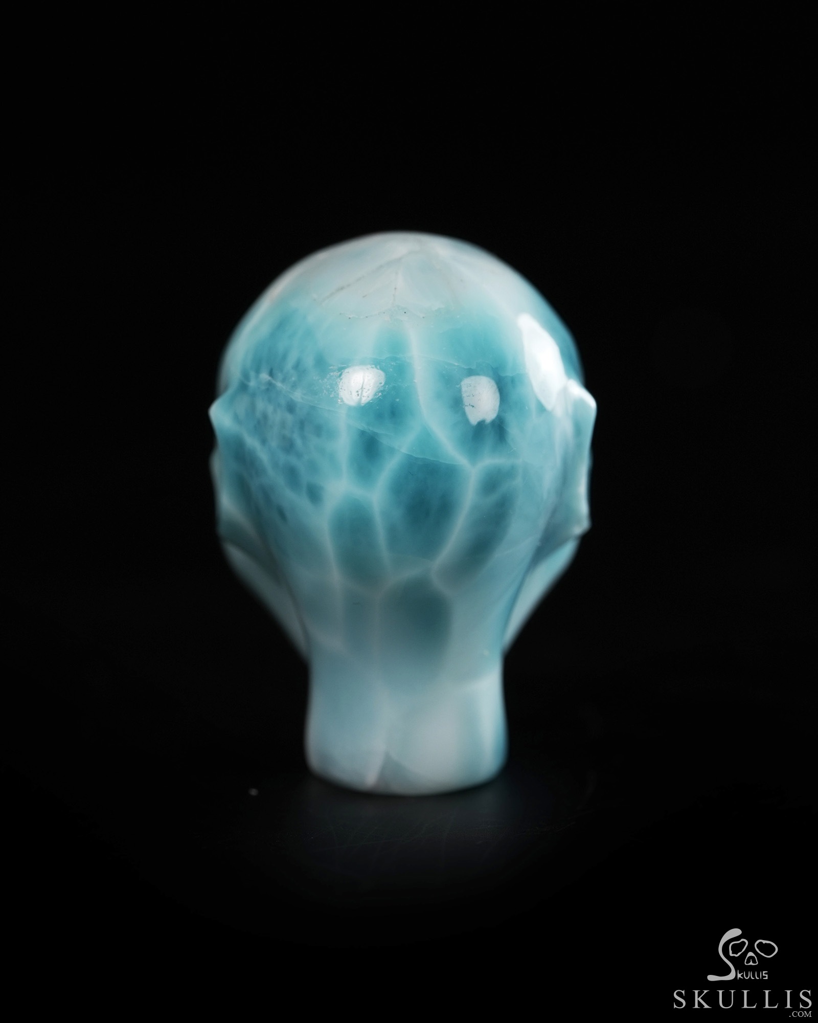 Gemstone 1.3" Larimar Hand Carved Fairy Elf Alien Crystal Skull Companion Sculpture, Crystal Healing Gemstone 1.3" Larimar Hand Carved Fairy Elf Alien Crystal Skull Companion Sculpture, Crystal Healing